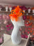 Orange Loop Bow Fascinator With Feathers-Fascinators Direct