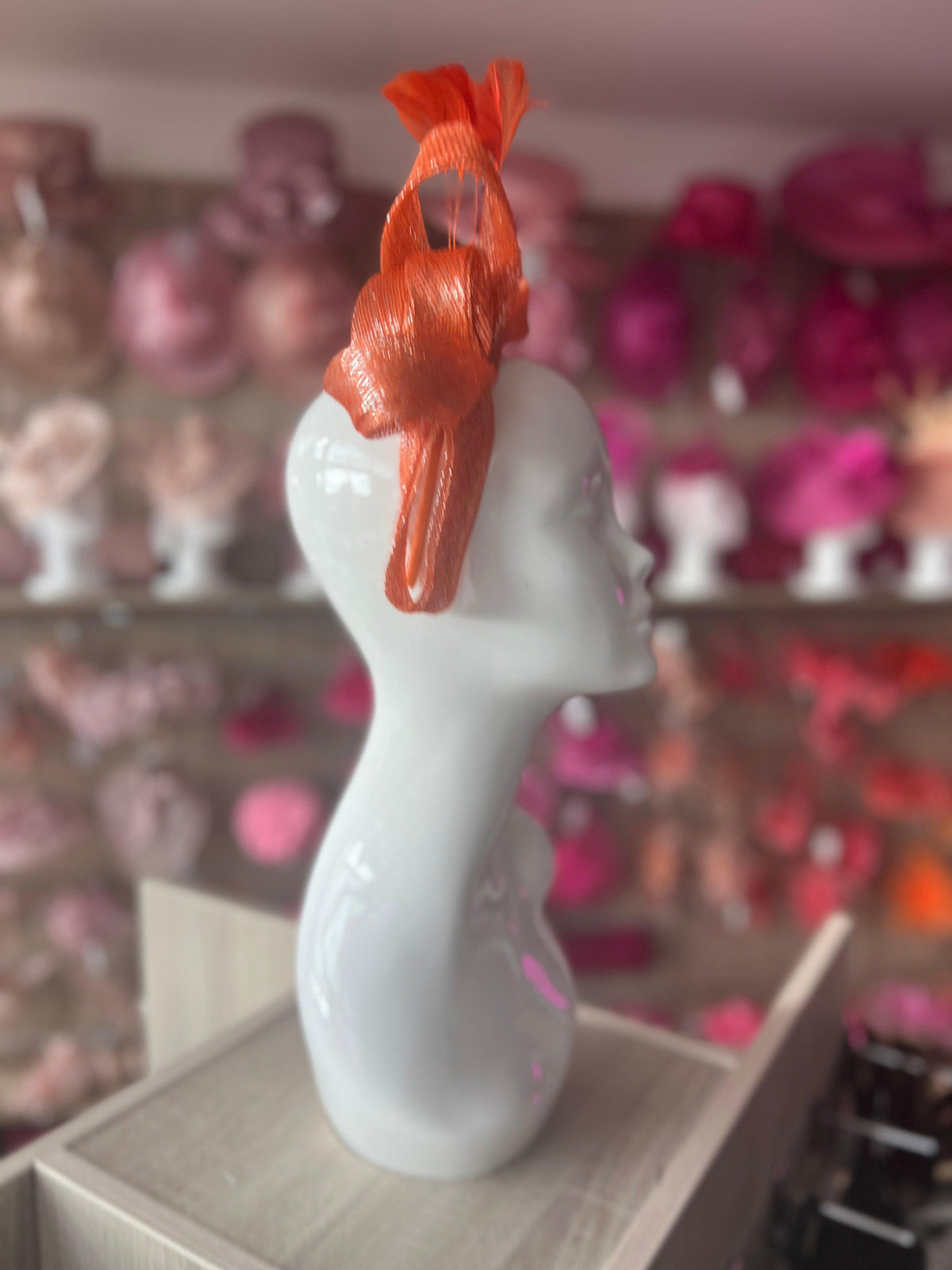 Orange Metallic Large Loop Feather Headband Fascinator-Fascinators Direct