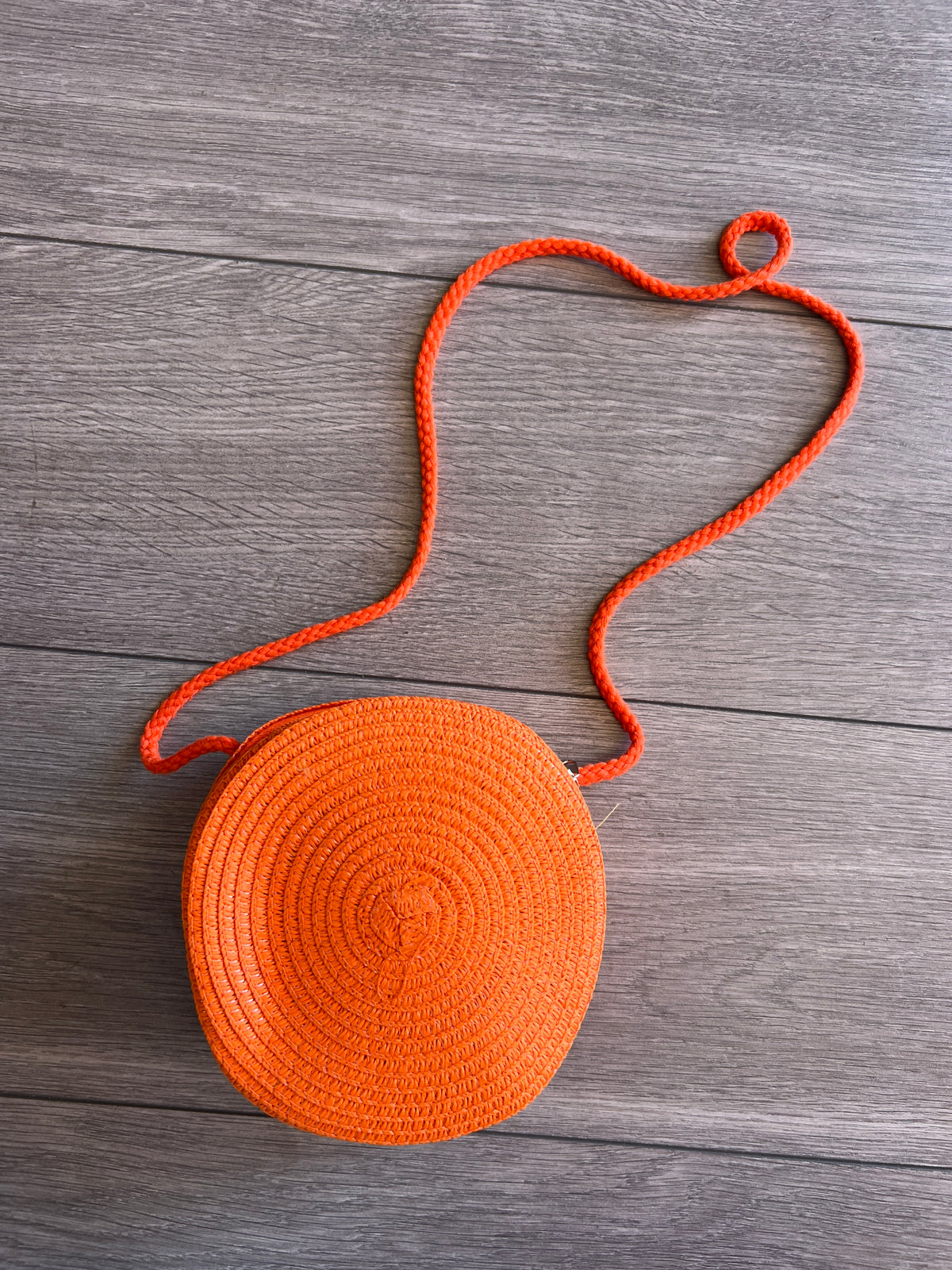 Orange Round Straw Shoulder Bag-Fascinators Direct