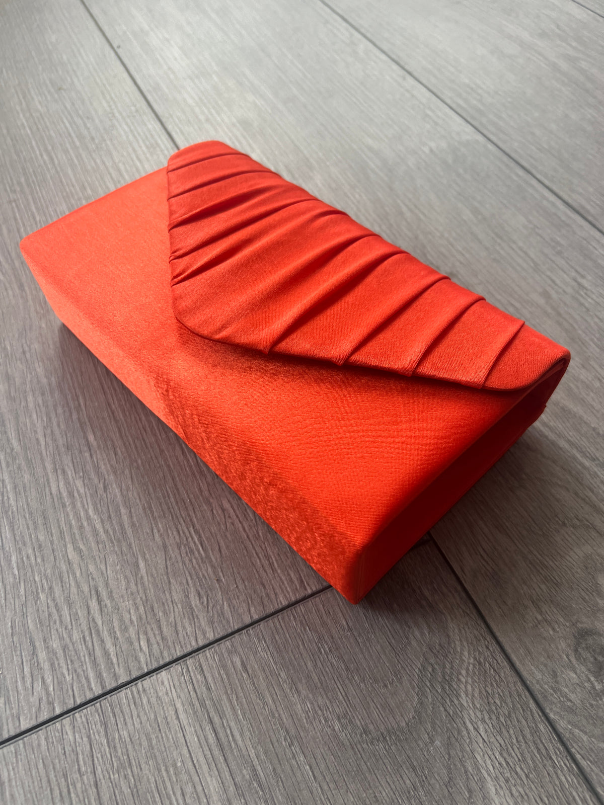 Orange Satin Envelope Clutch Bag-Fascinators Direct
