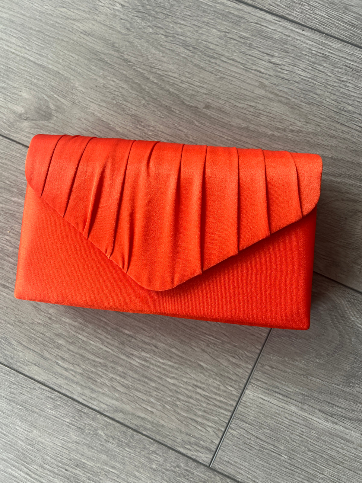 Orange Satin Envelope Clutch Bag-Fascinators Direct