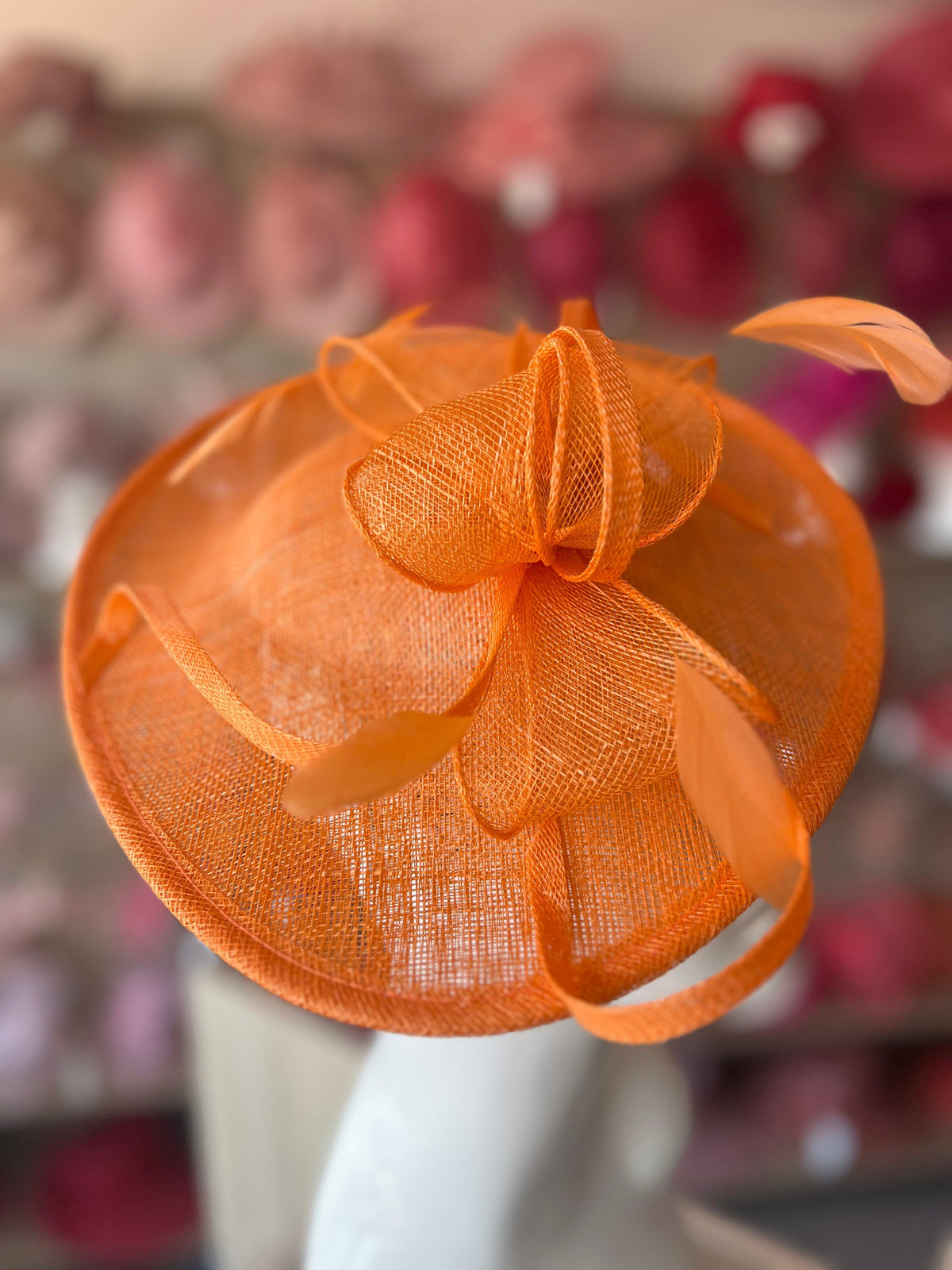 Orange Teardrop Disc Fascinator-Fascinators Direct