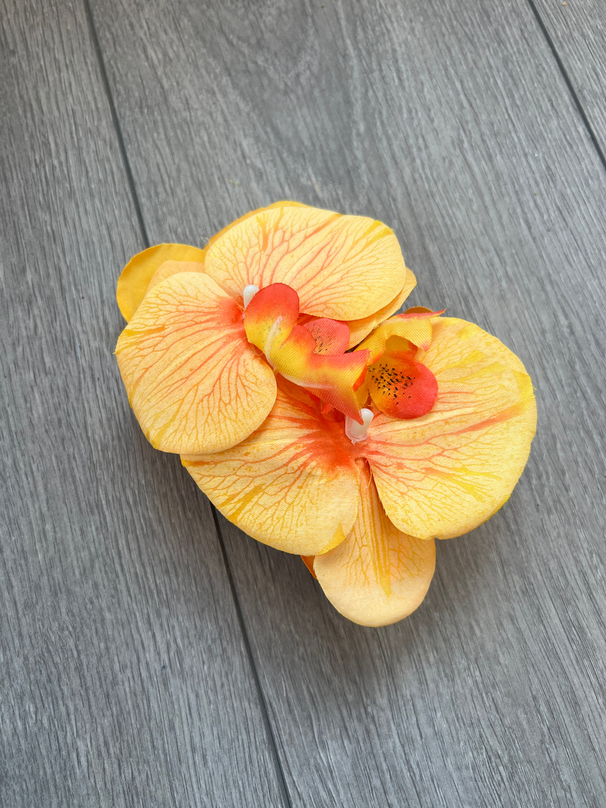 Orchid Hair Claw - Orange-Fascinators Direct