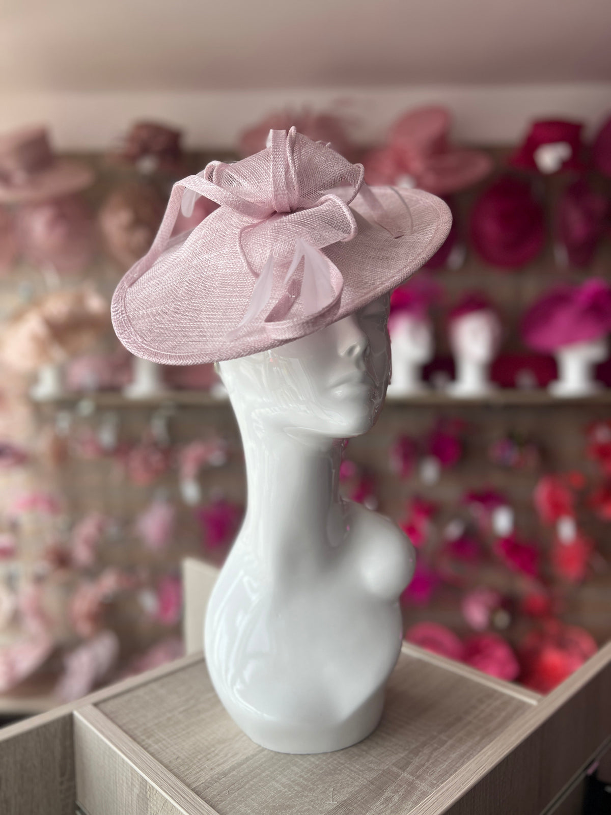 One off Piece - Large high quality Cream & Cornflower Blue Ivory Rose Flower Fascinator Disc Hat Hatinator Races jkl40