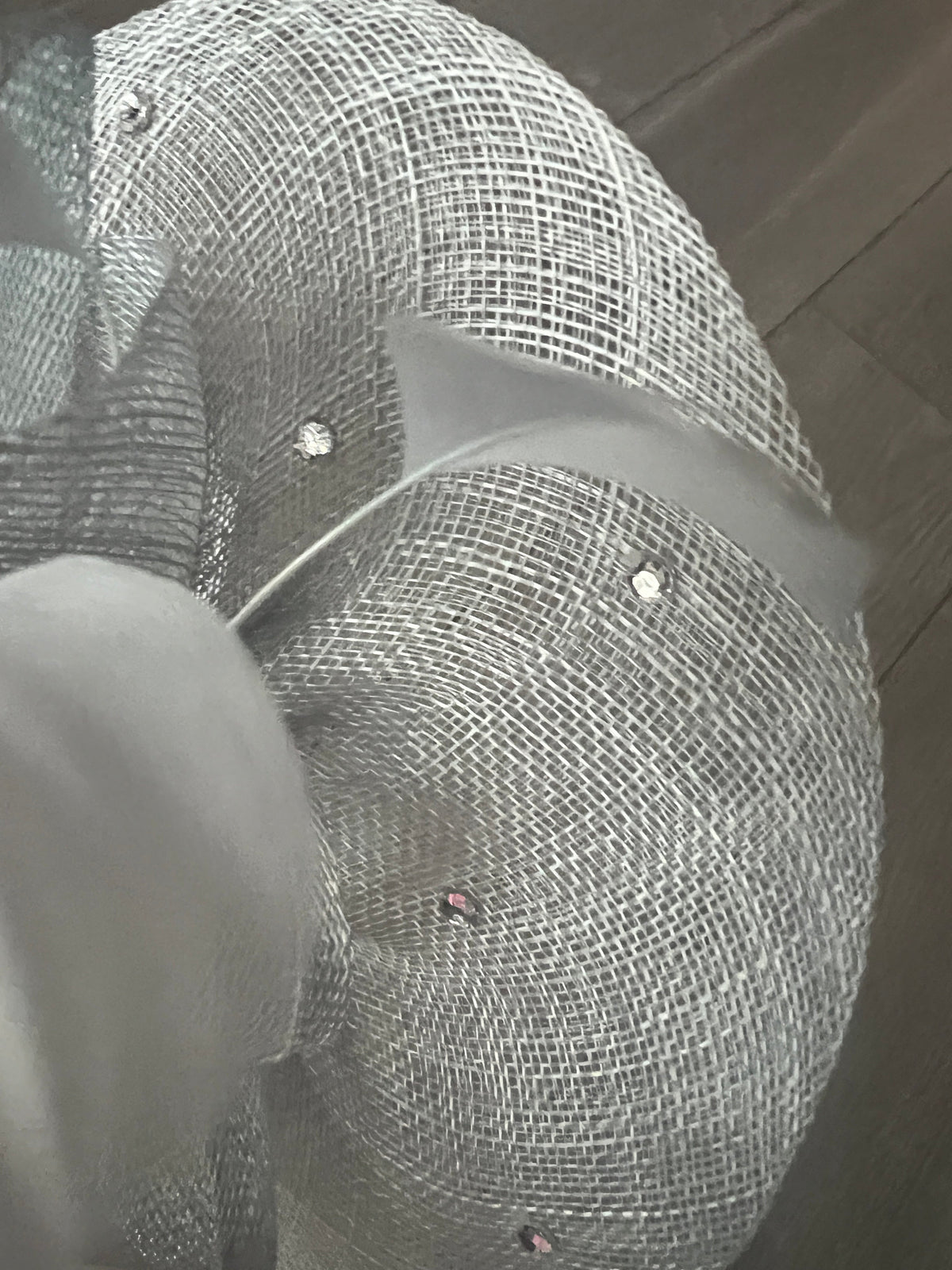 Pale Blue Fascinator With Diamanté Oval Base-Fascinators Direct