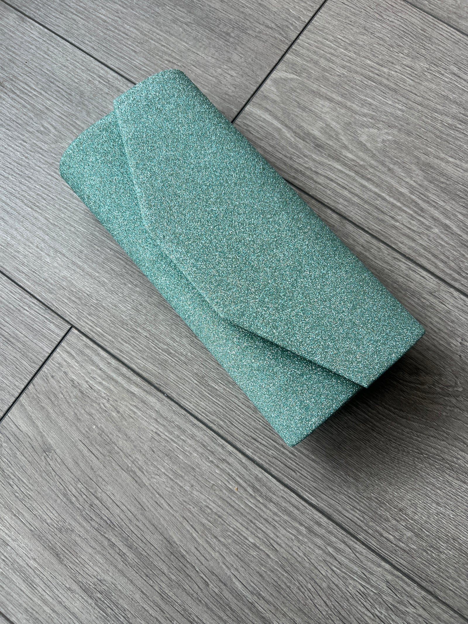 Pale Blue Glitter Clutch Bag-Fascinators Direct