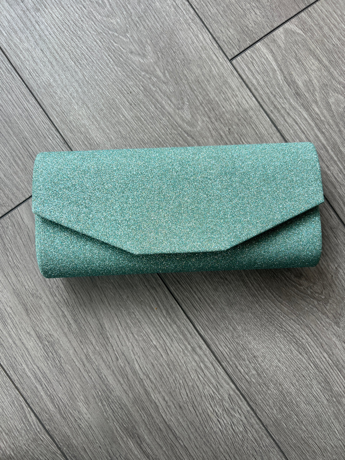 Pale Blue Glitter Clutch Bag-Fascinators Direct