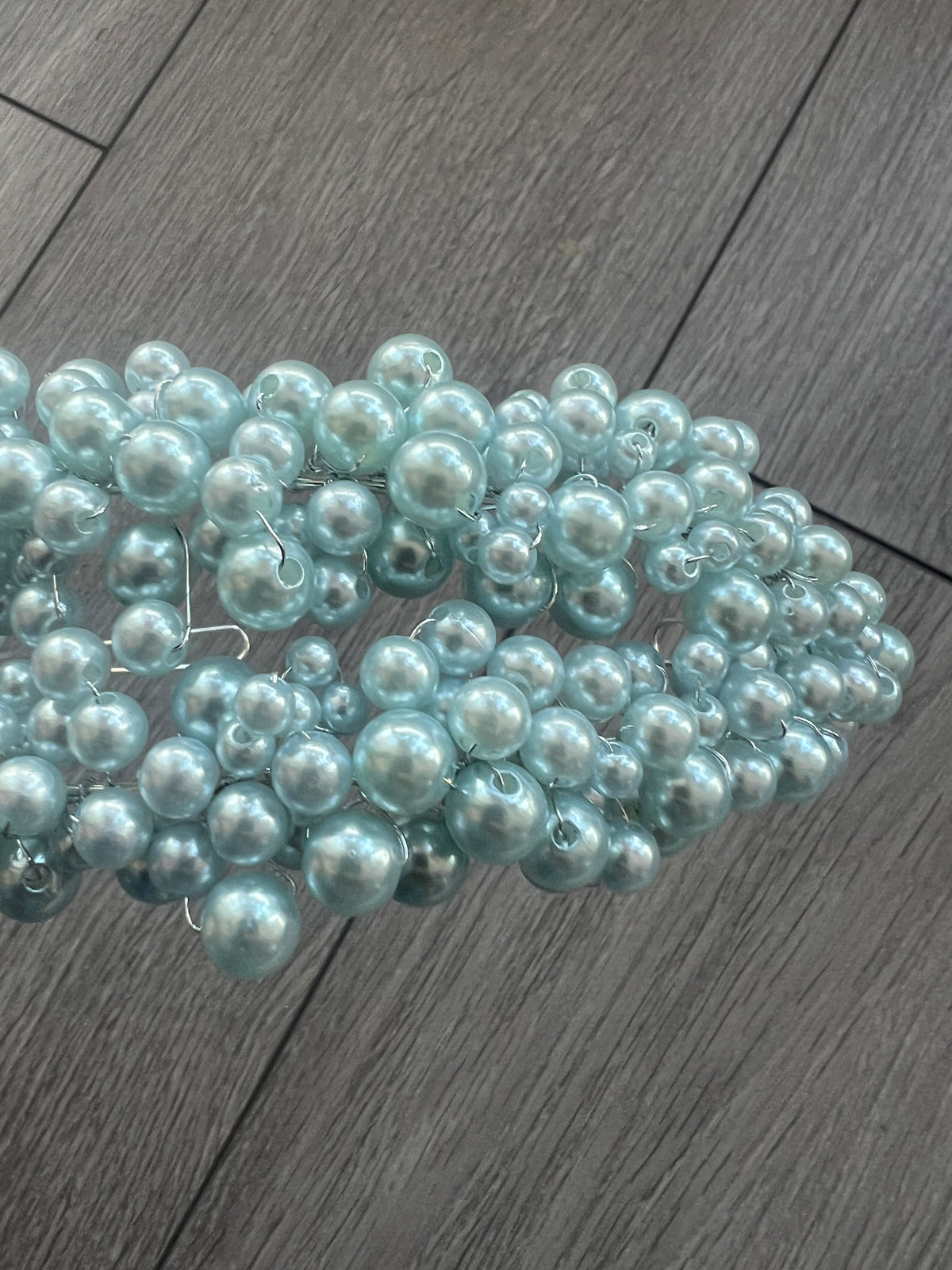 Pale Blue Pearl Headband Fascinator-Fascinators Direct