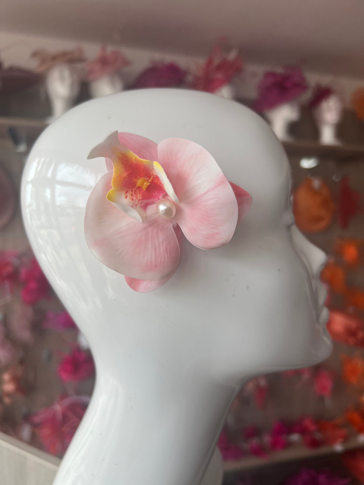 Pale Pink Orchid Hair Clip-Fascinators Direct