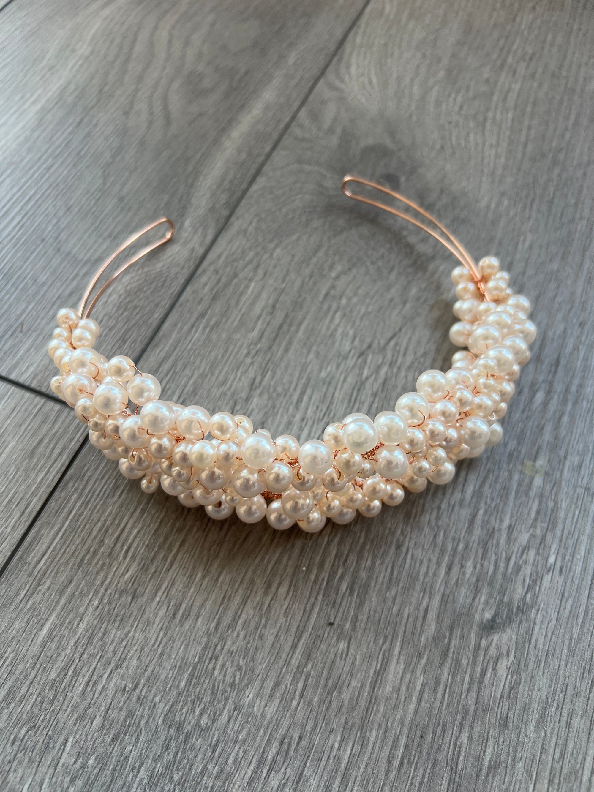 Pale Pink Pearl Headband Fascinator-Fascinators Direct