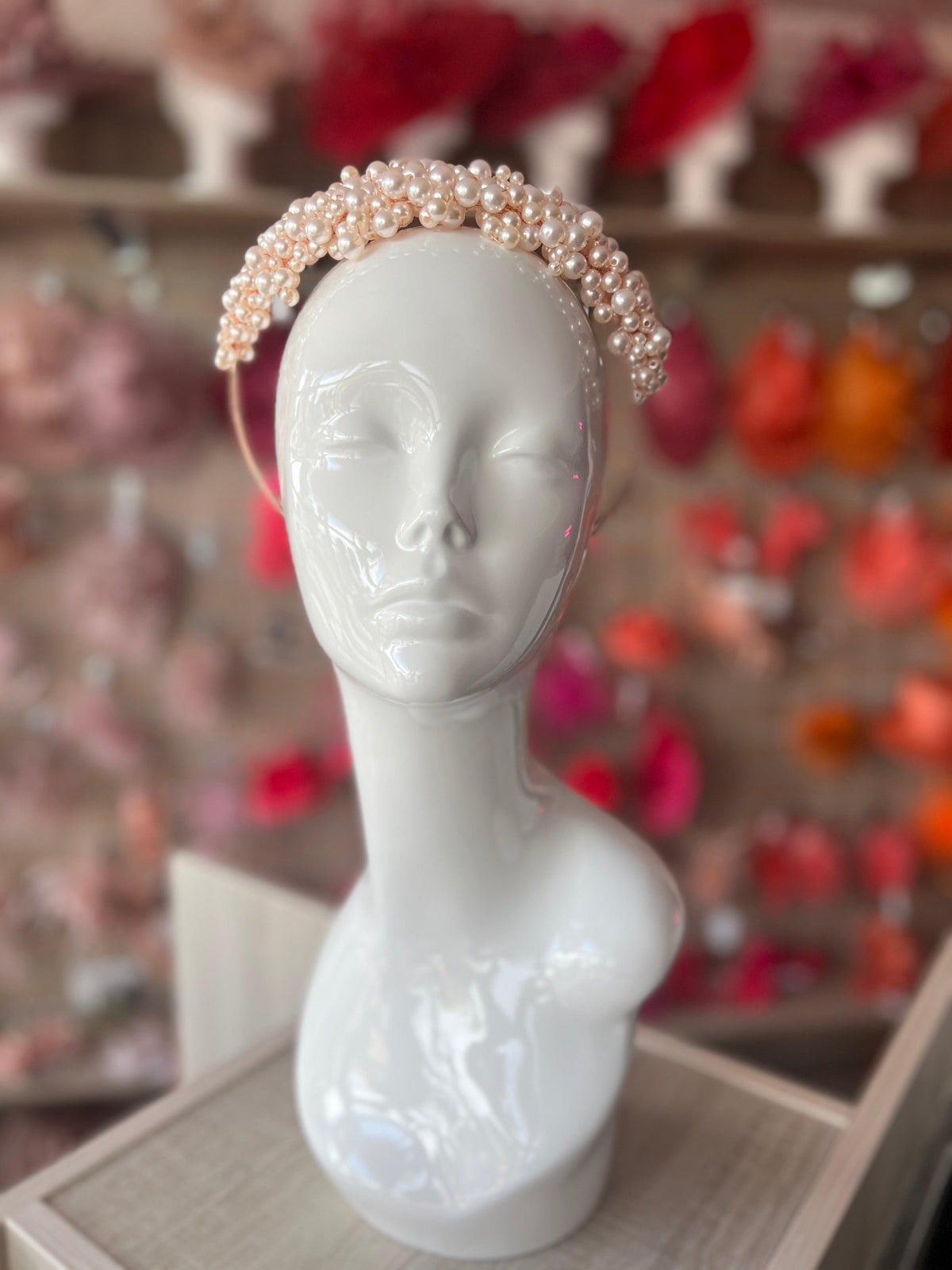 Pale Pink Pearl Headband Fascinator-Fascinators Direct