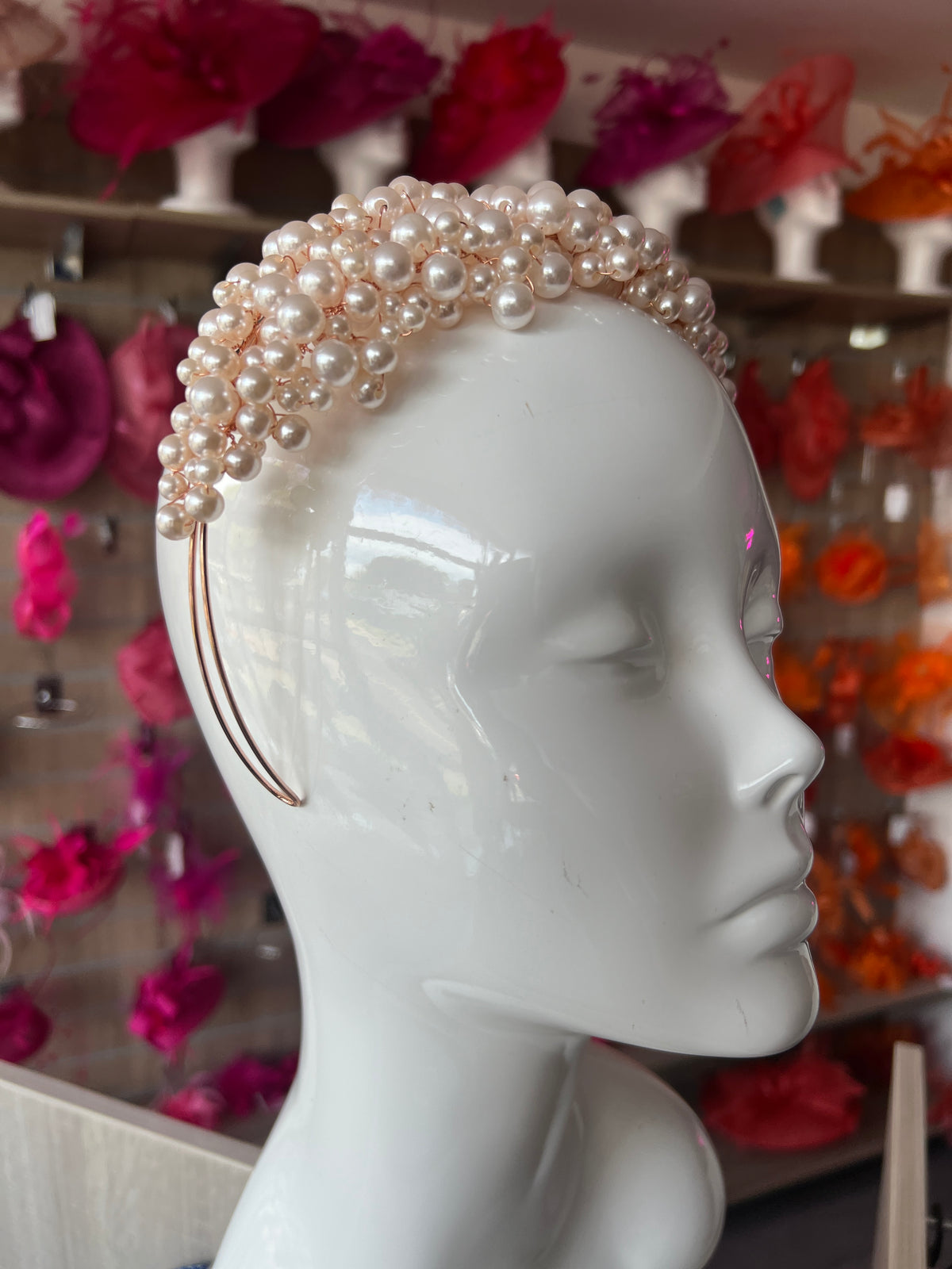 Pale Pink Pearl Headband Fascinator-Fascinators Direct