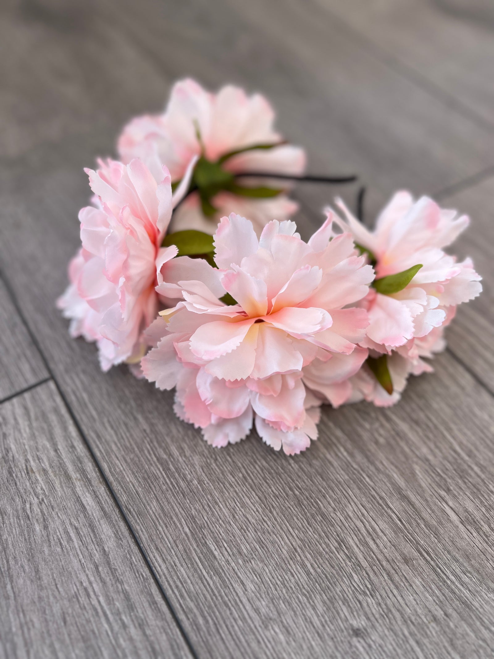Pale Pink Peony flower Crown Headband-Fascinators Direct