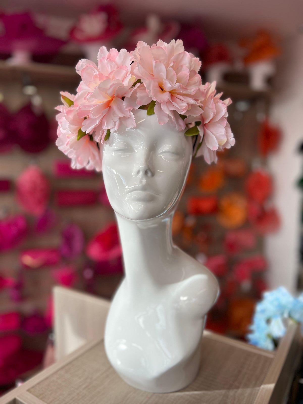 Pale Pink Peony flower Crown Headband-Fascinators Direct
