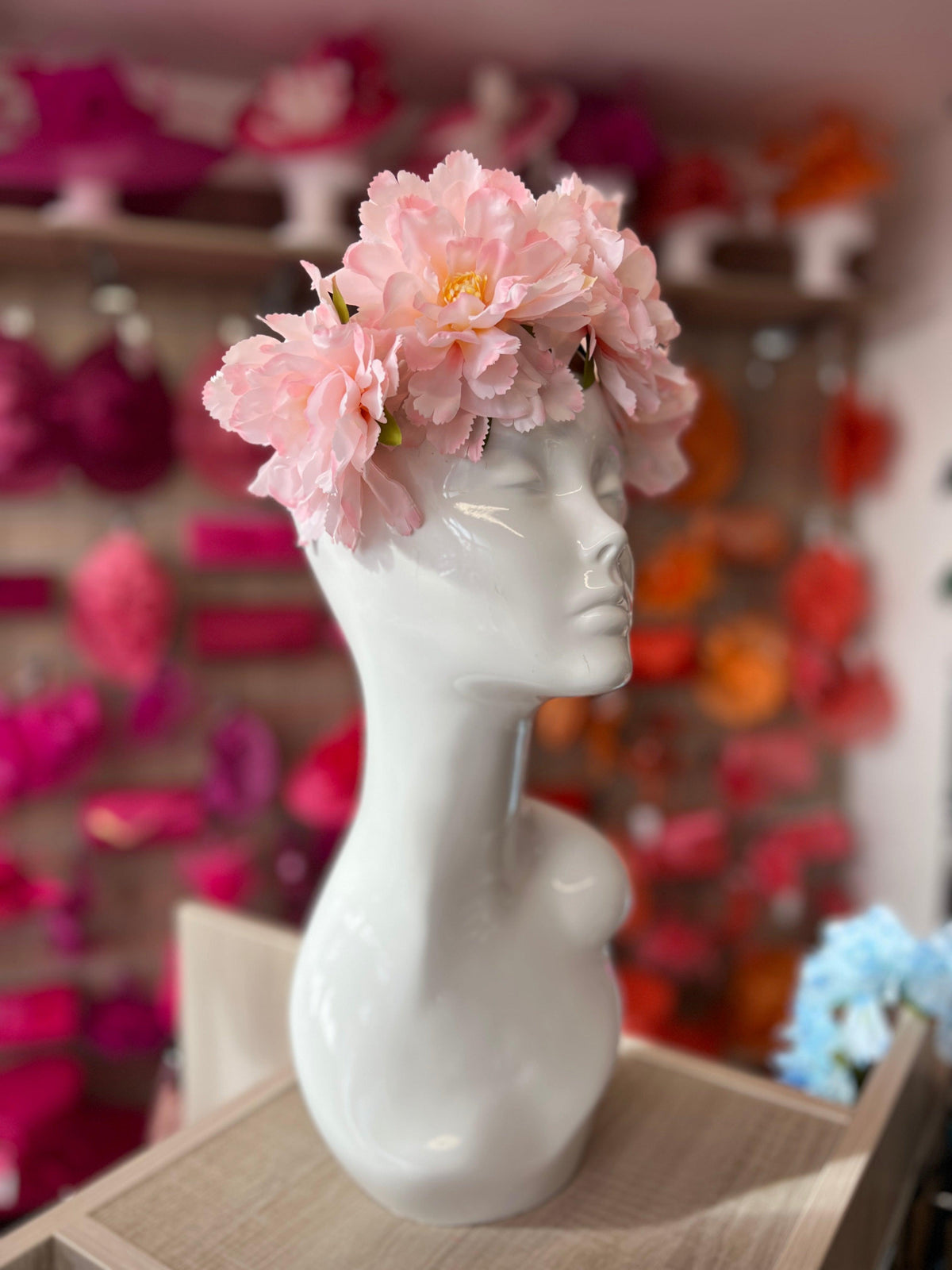 Pale Pink Peony flower Crown Headband-Fascinators Direct