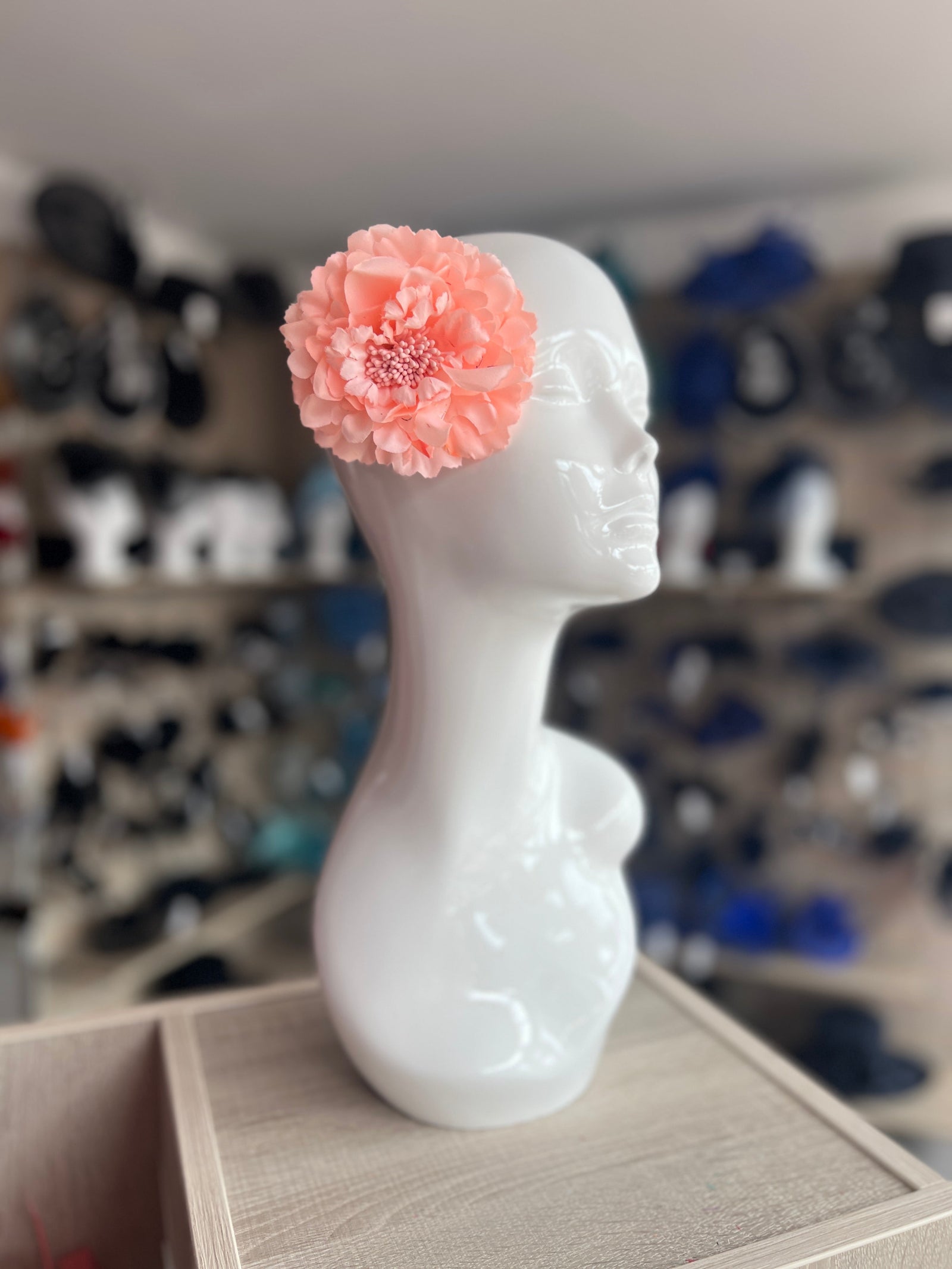 Peach Hair Flower Fascinator Clip-Fascinators Direct