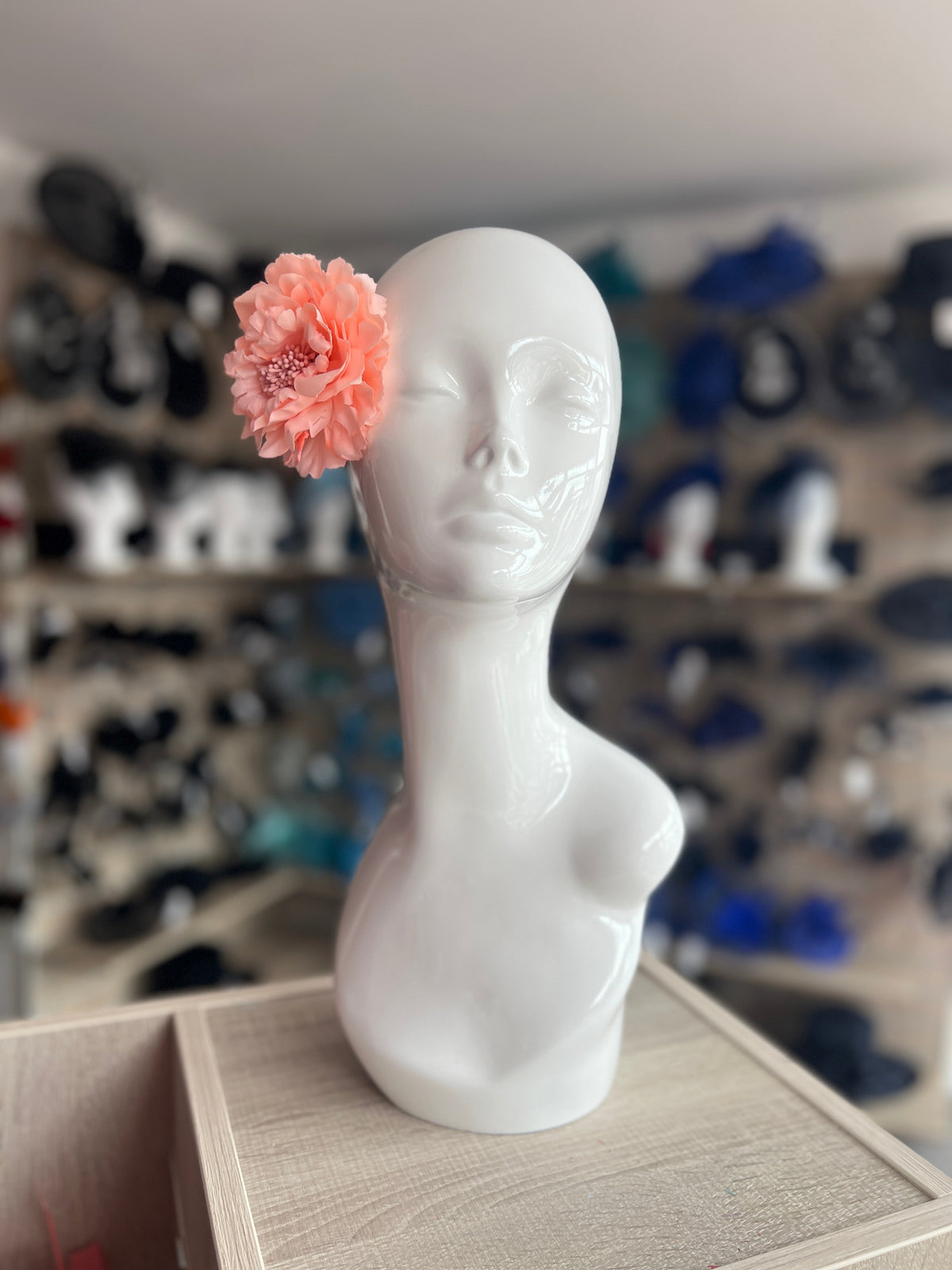 Peach Hair Flower Fascinator Clip-Fascinators Direct