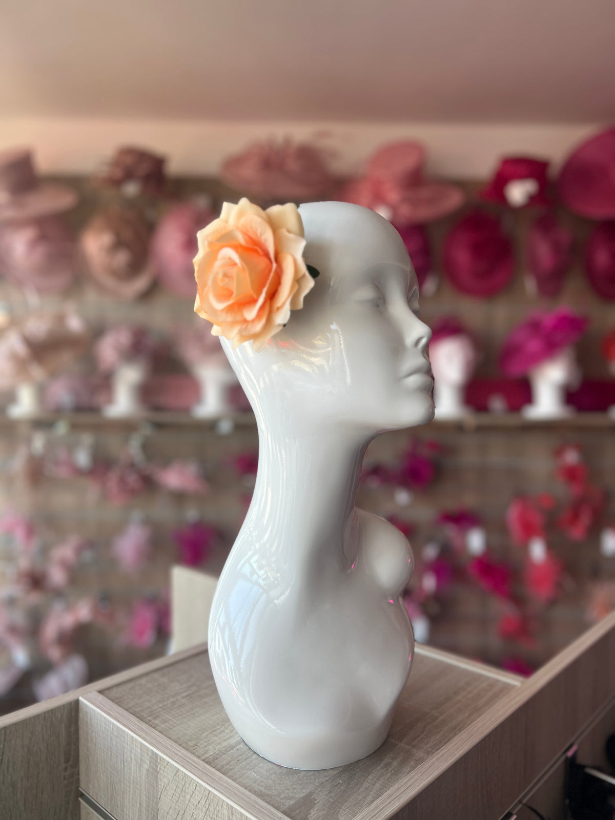 Peach Rose Hair Clip-Fascinators Direct