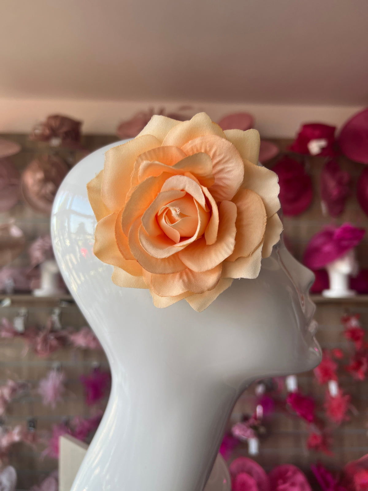 Peach Rose Hair Clip-Fascinators Direct