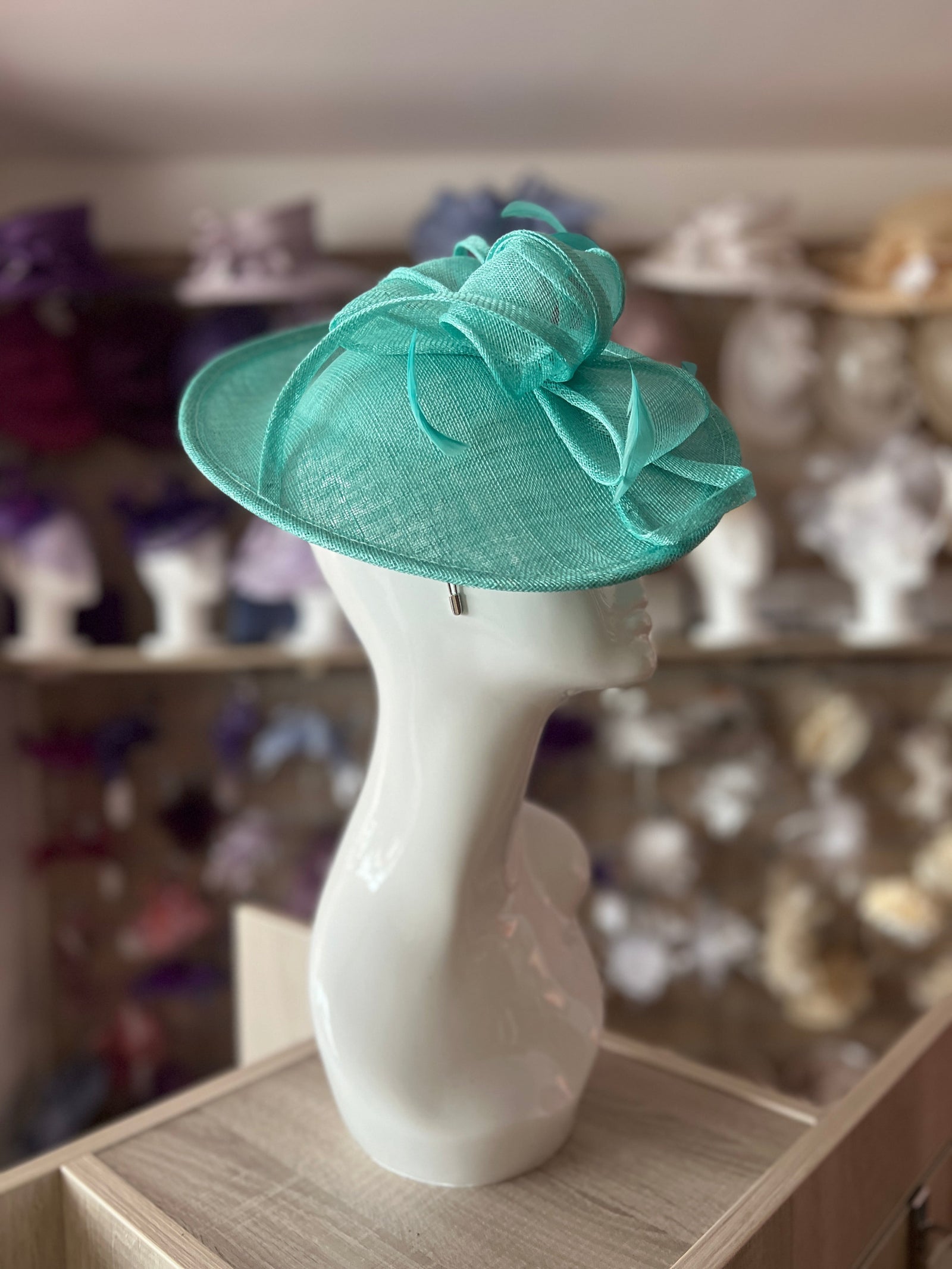 Peacock Teardrop Disc Fascinator-Fascinators Direct