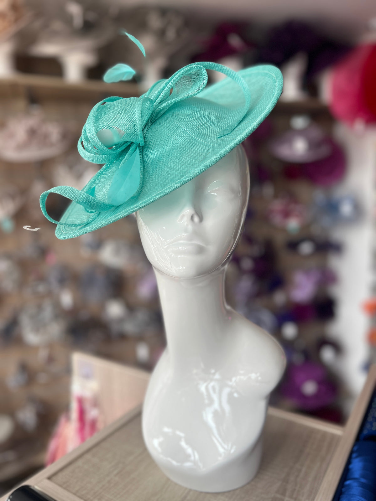 Peacock Teardrop Disc Fascinator-Fascinators Direct