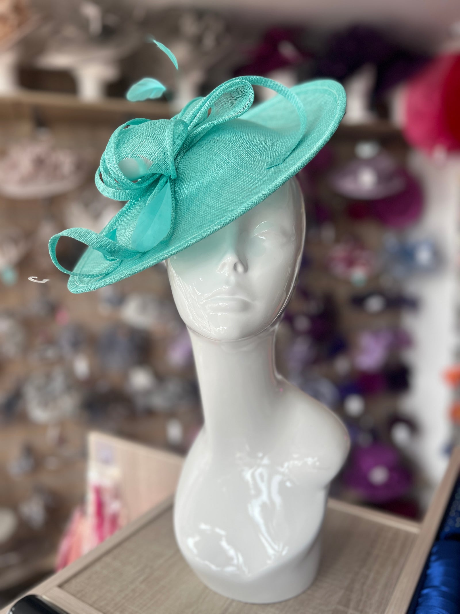 Peacock Teardrop Disc Fascinator-Fascinators Direct