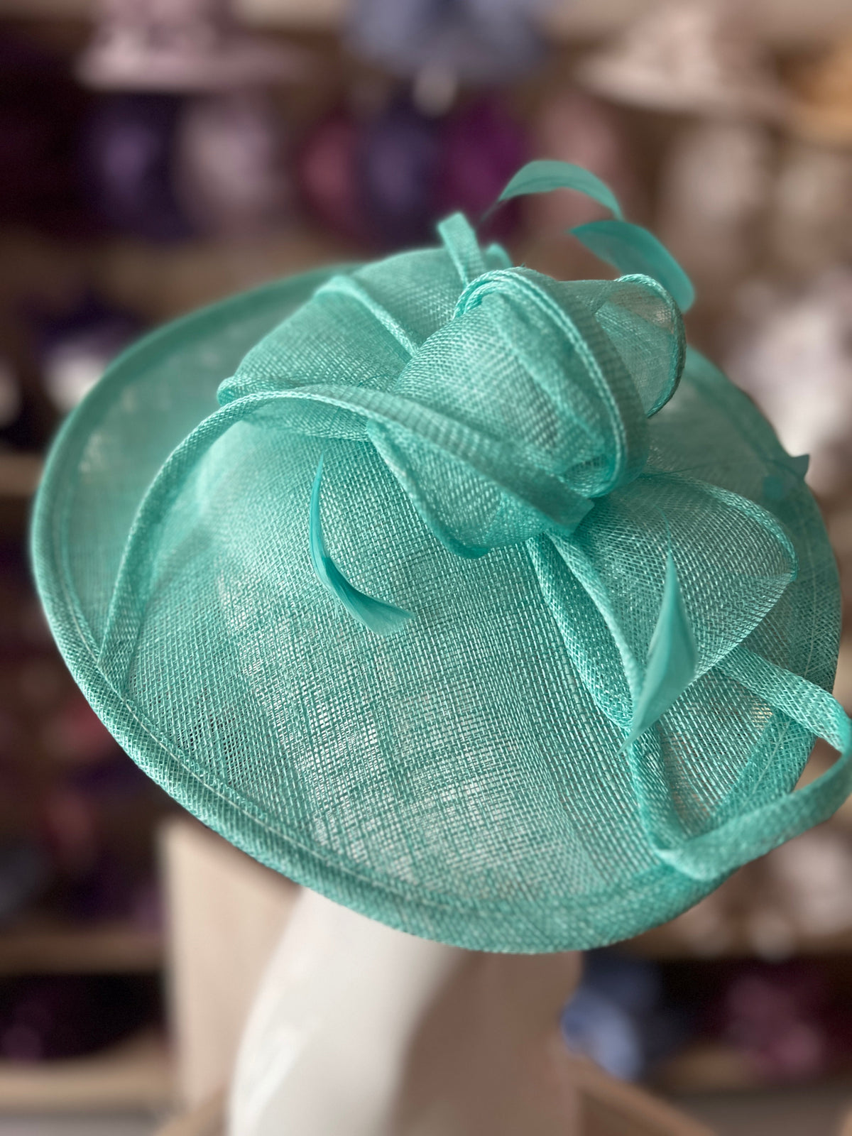 Peacock Teardrop Disc Fascinator-Fascinators Direct