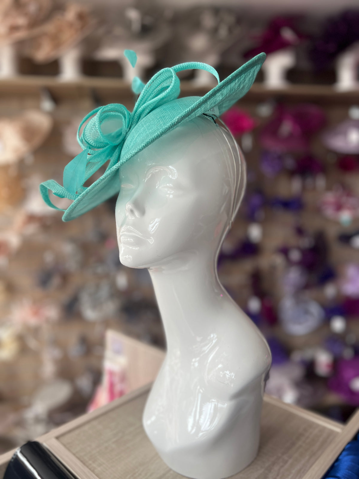 Peacock Teardrop Disc Fascinator-Fascinators Direct
