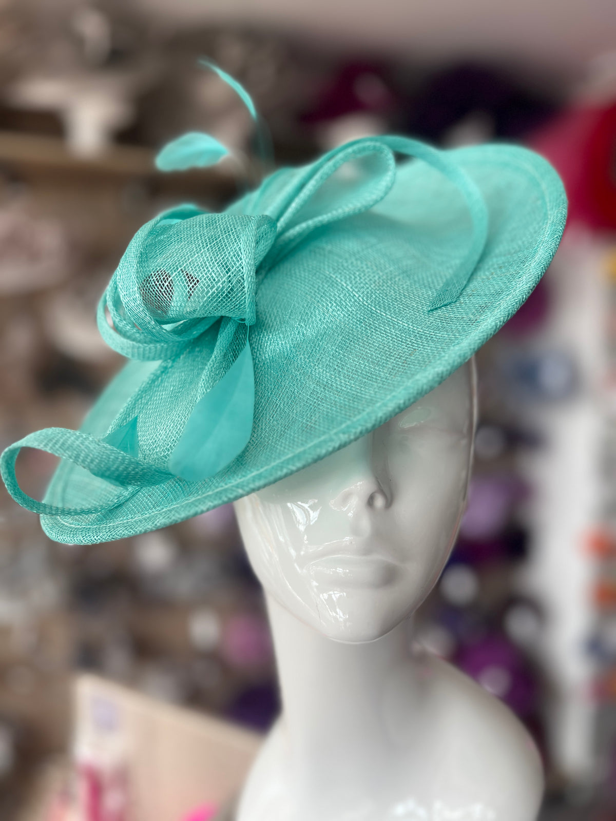 Peacock Teardrop Disc Fascinator-Fascinators Direct