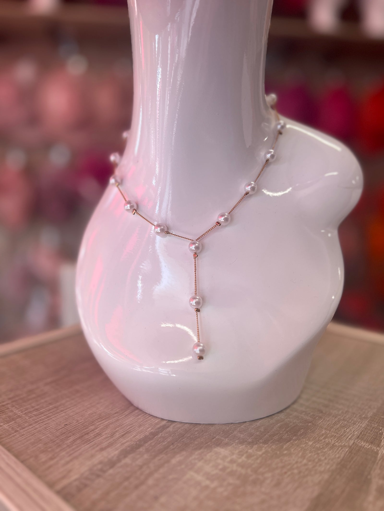 Pearl Necklace,Earrings,Bracelet set - Gold-Fascinators Direct