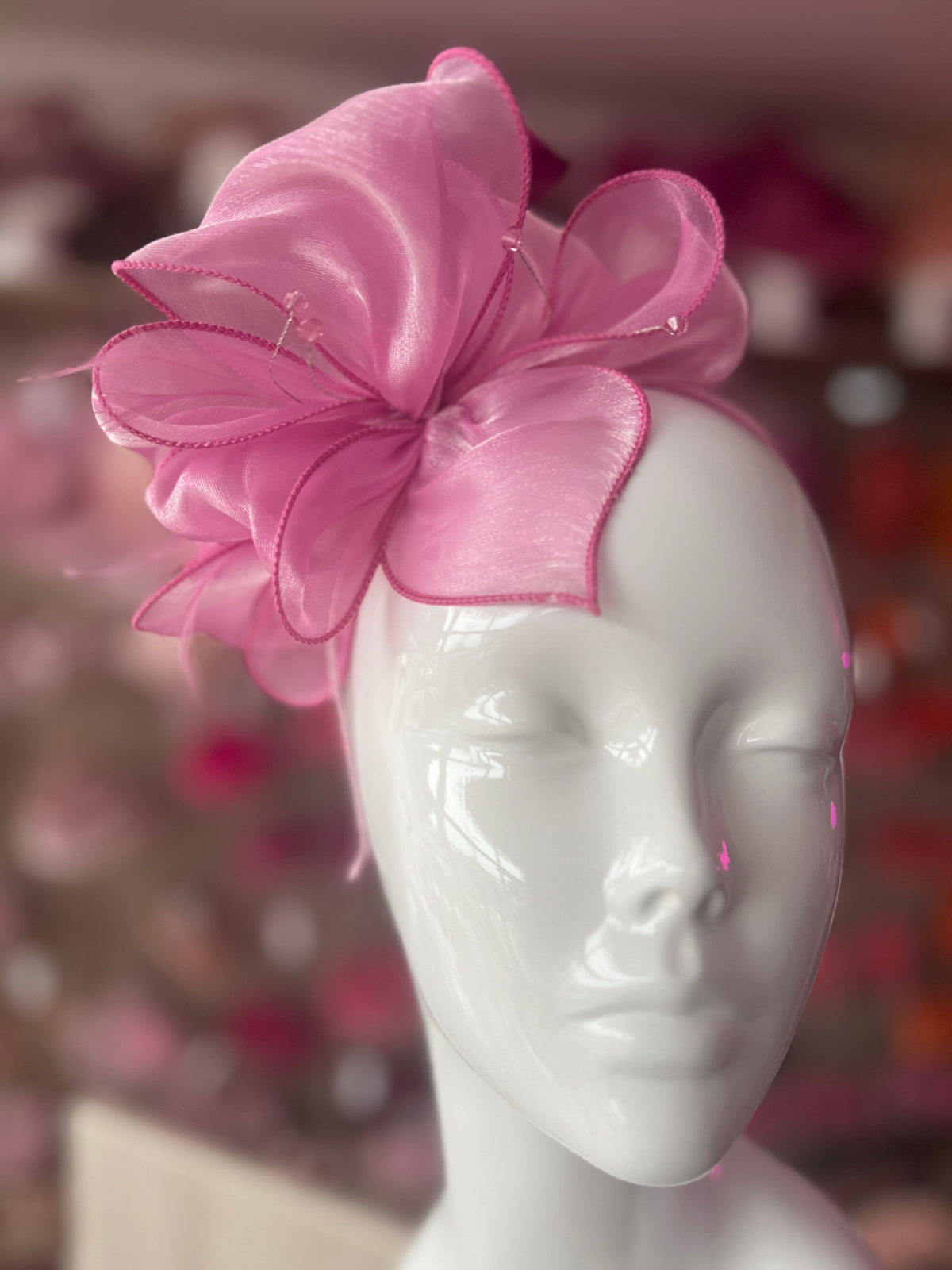 Pearlescent Organza Blossom Fascinator Headband-Fascinators Direct