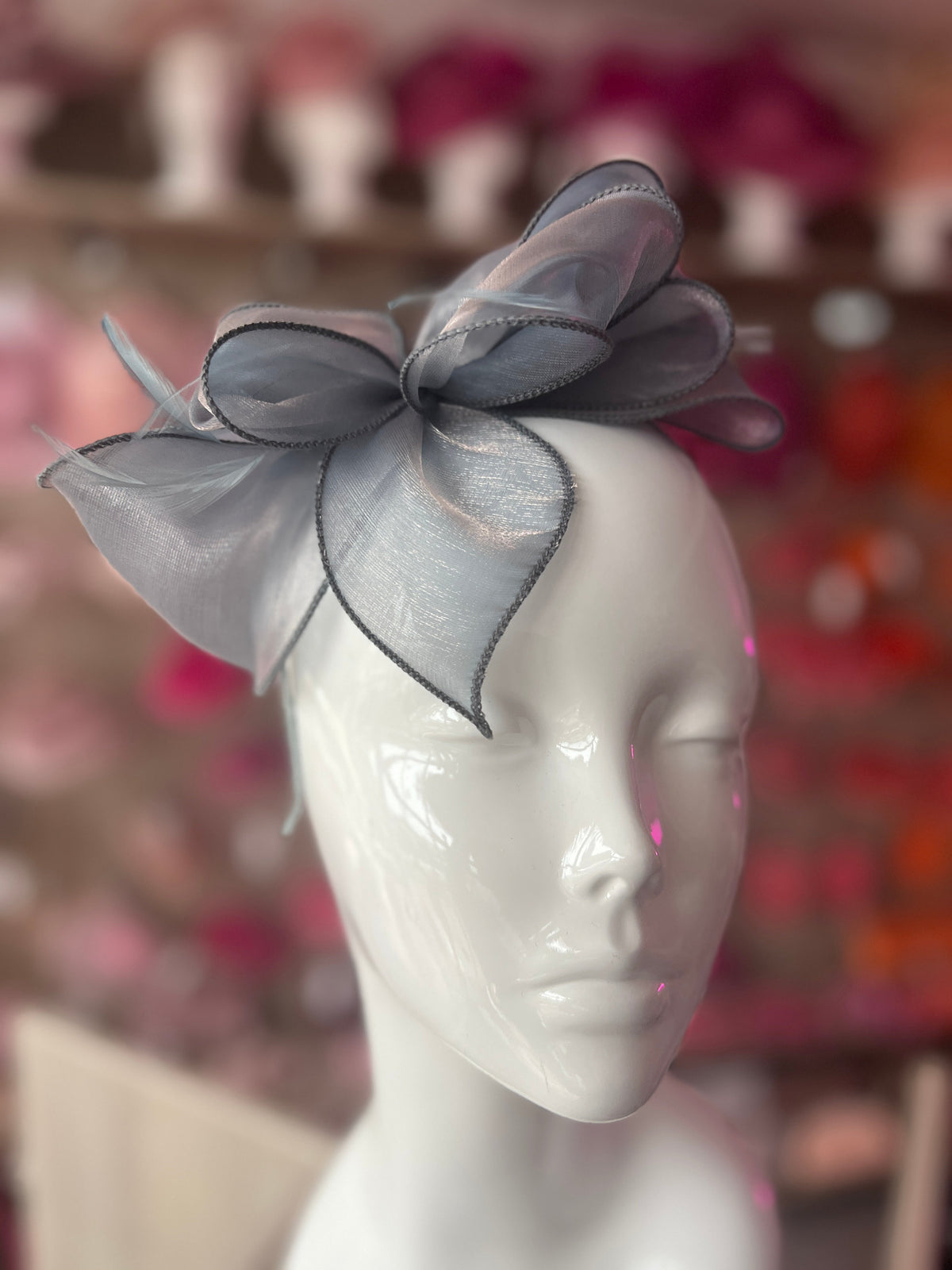 Pearlescent Organza Ice Blue Fascinator Headband-Fascinators Direct