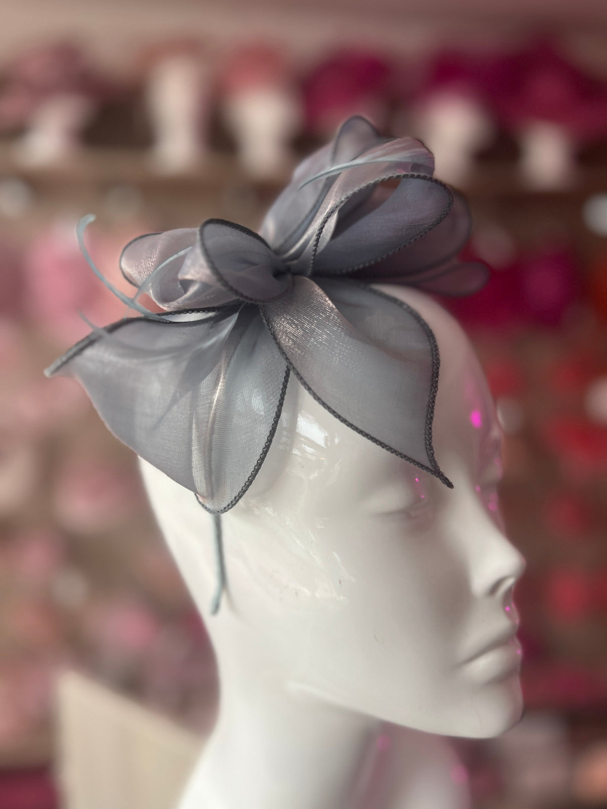 Pearlescent Organza Ice Blue Fascinator Headband-Fascinators Direct