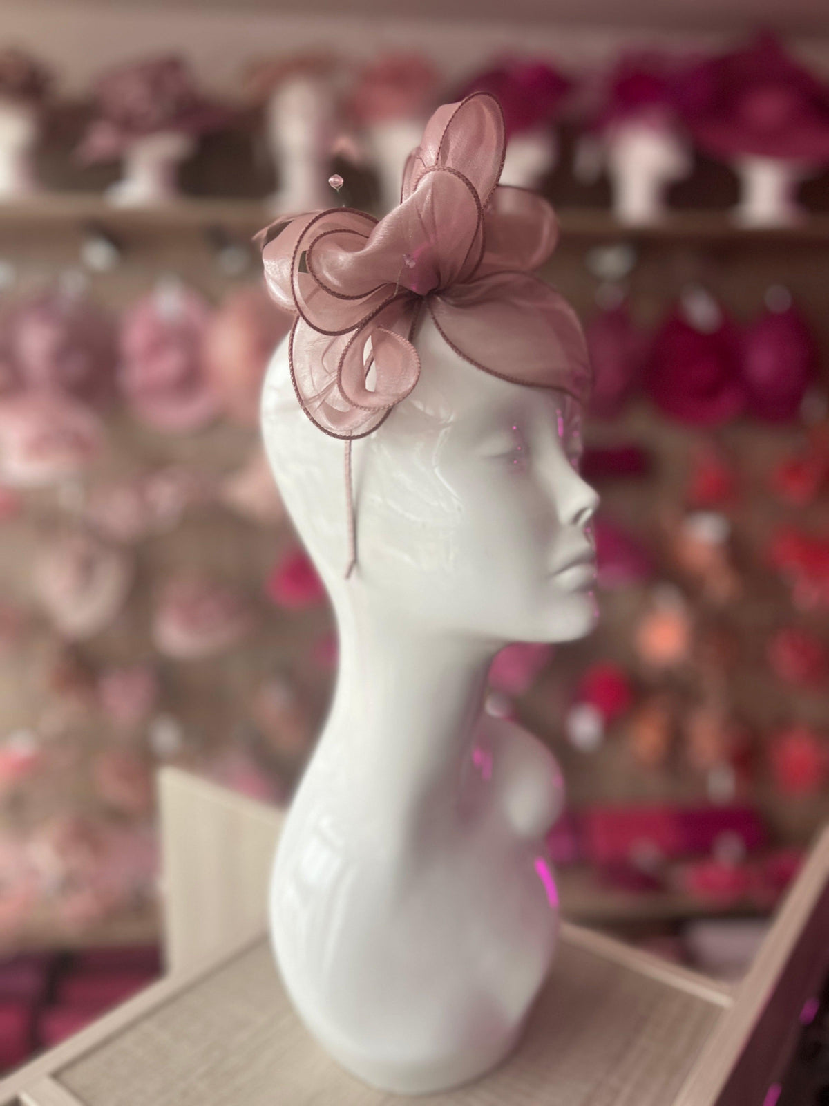Pearlescent Organza Lilac Fascinator Headband-Fascinators Direct
