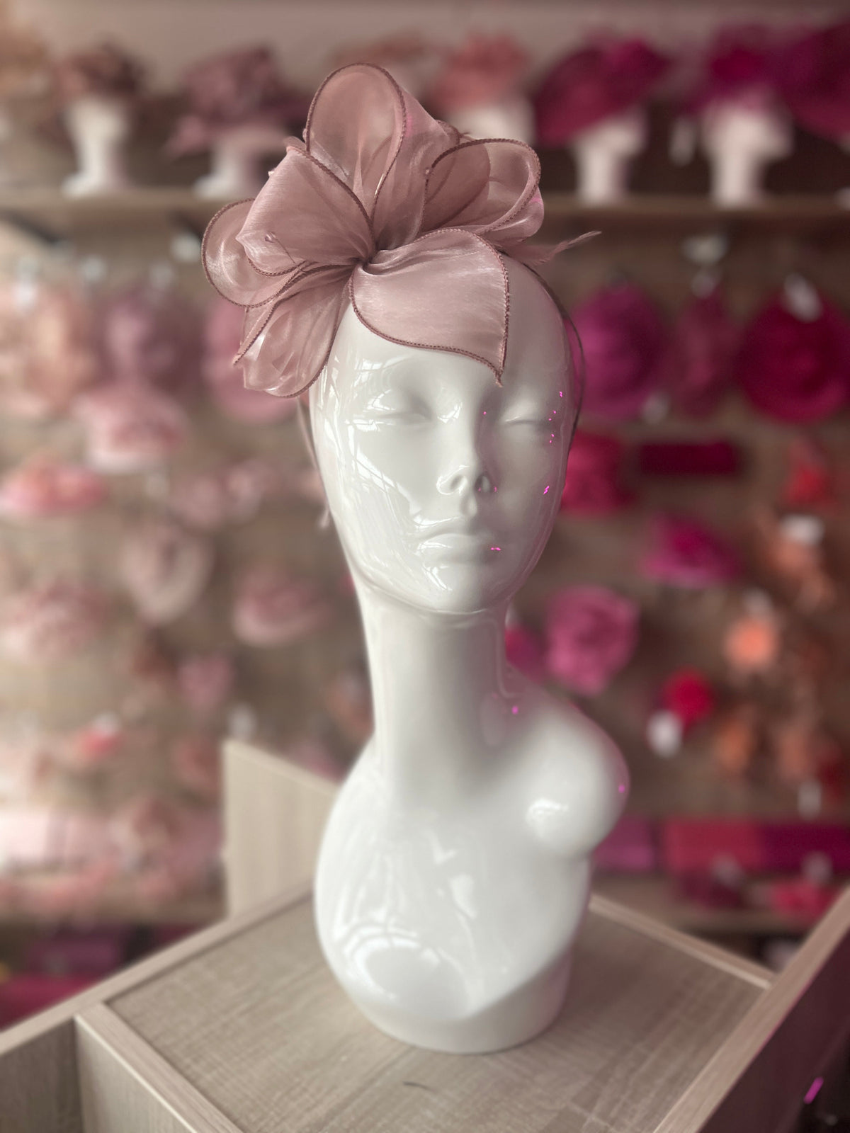 Pearlescent Organza Lilac Fascinator Headband-Fascinators Direct