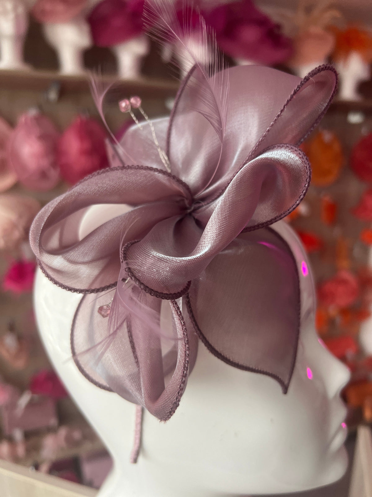 Pearlescent Organza Thistle Fascinator Headband-Fascinators Direct
