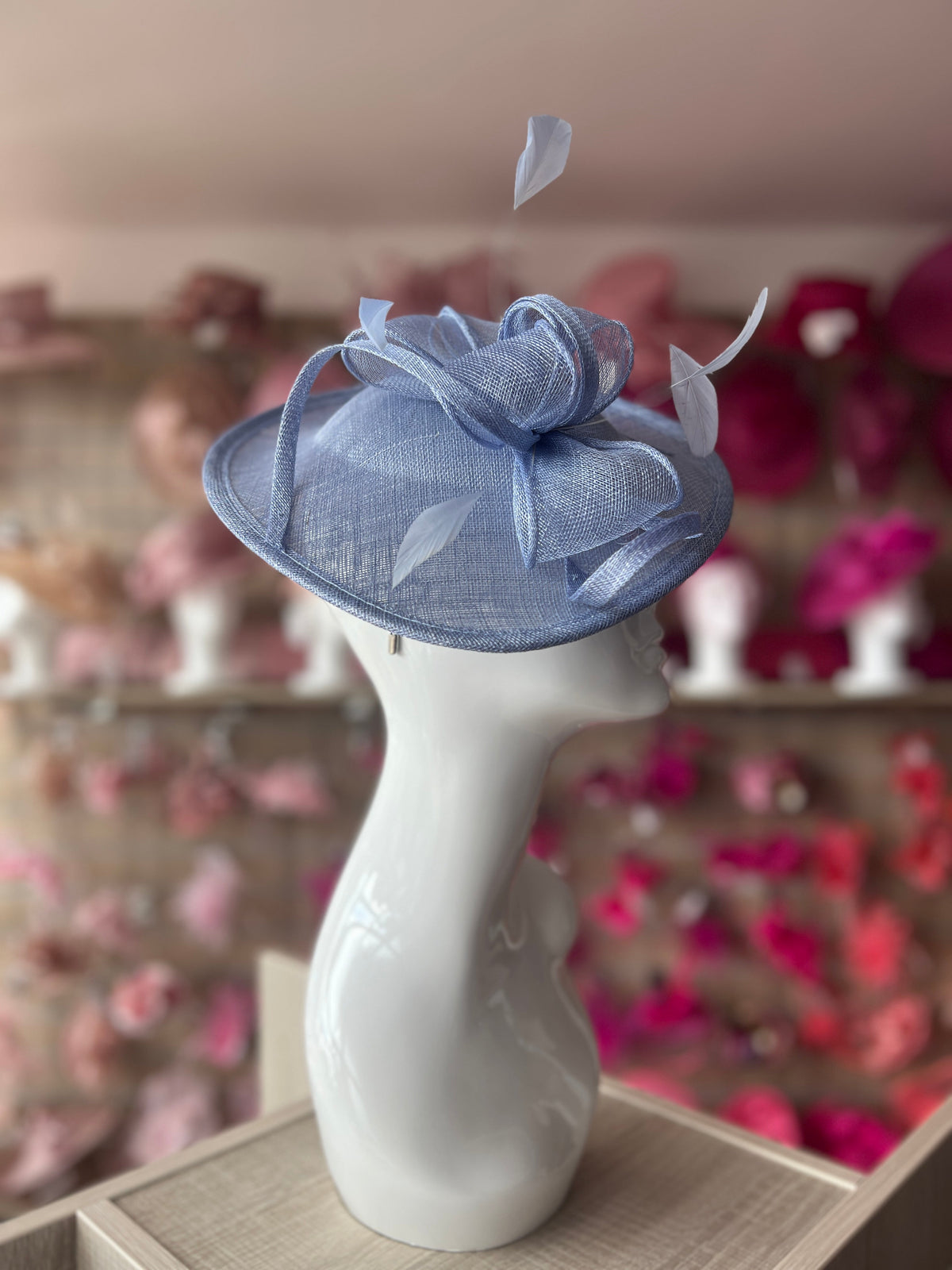 Periwinkle Teardrop Disc Fascinator-Fascinators Direct