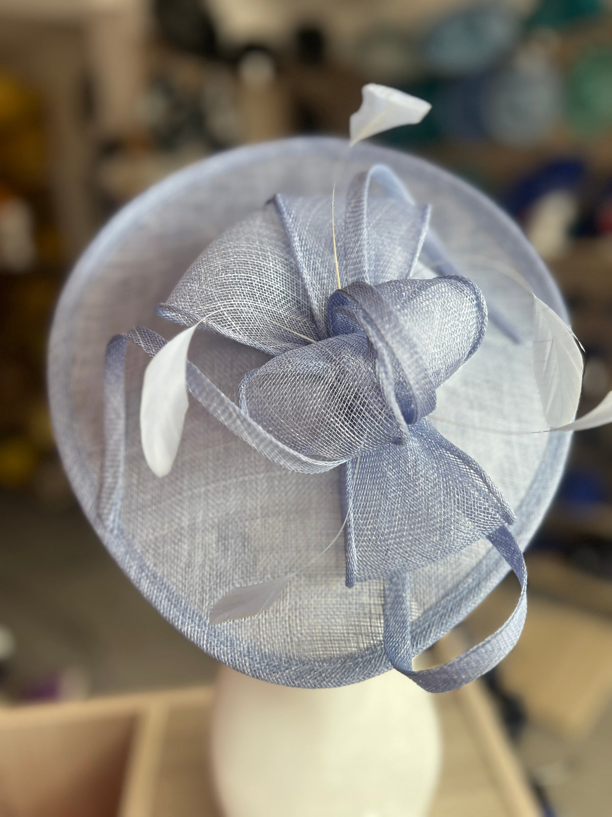 Periwinkle Teardrop Disc Fascinator-Fascinators Direct