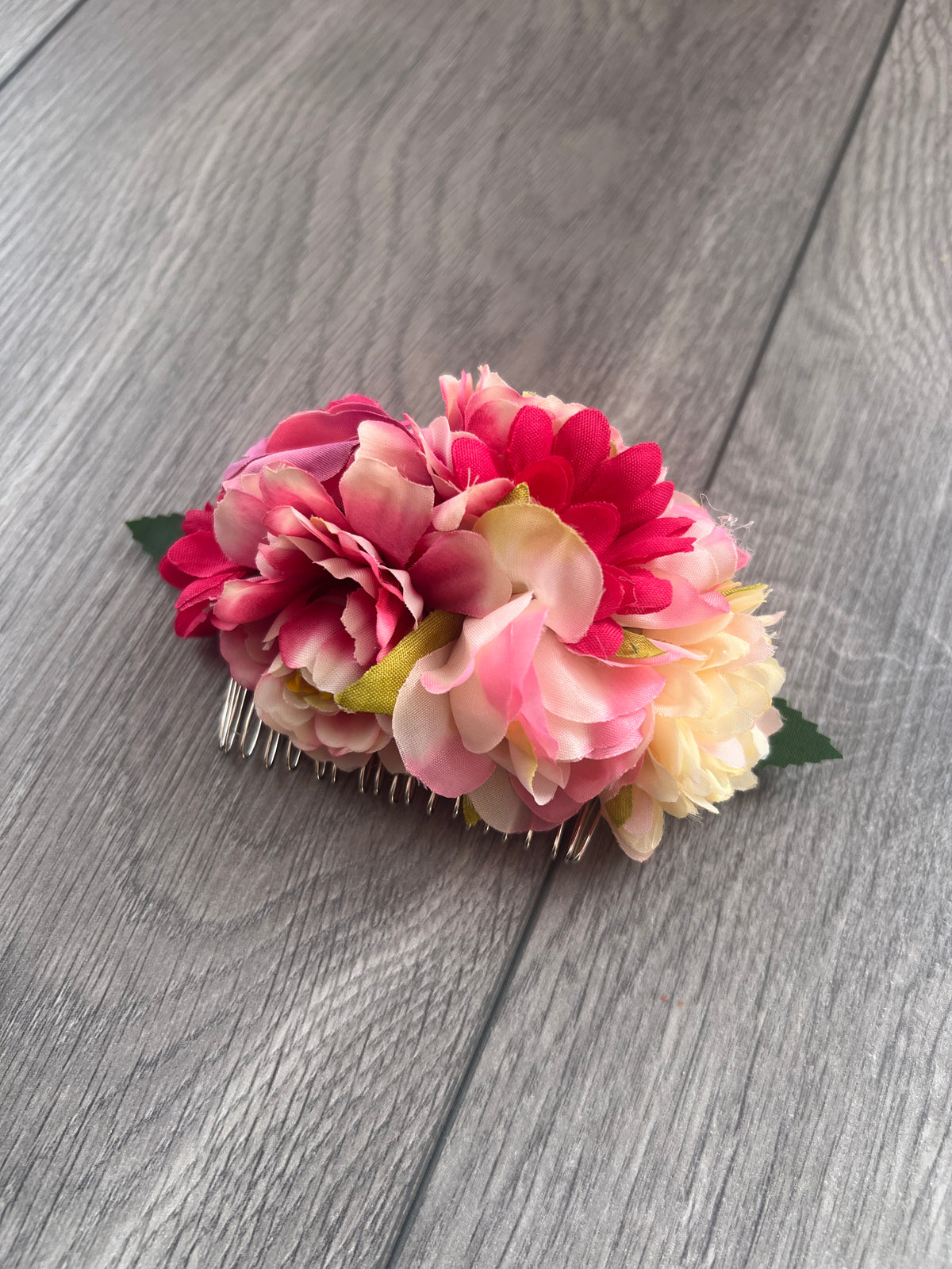 Pink Floral Hair Comb Fascinator-Fascinators Direct