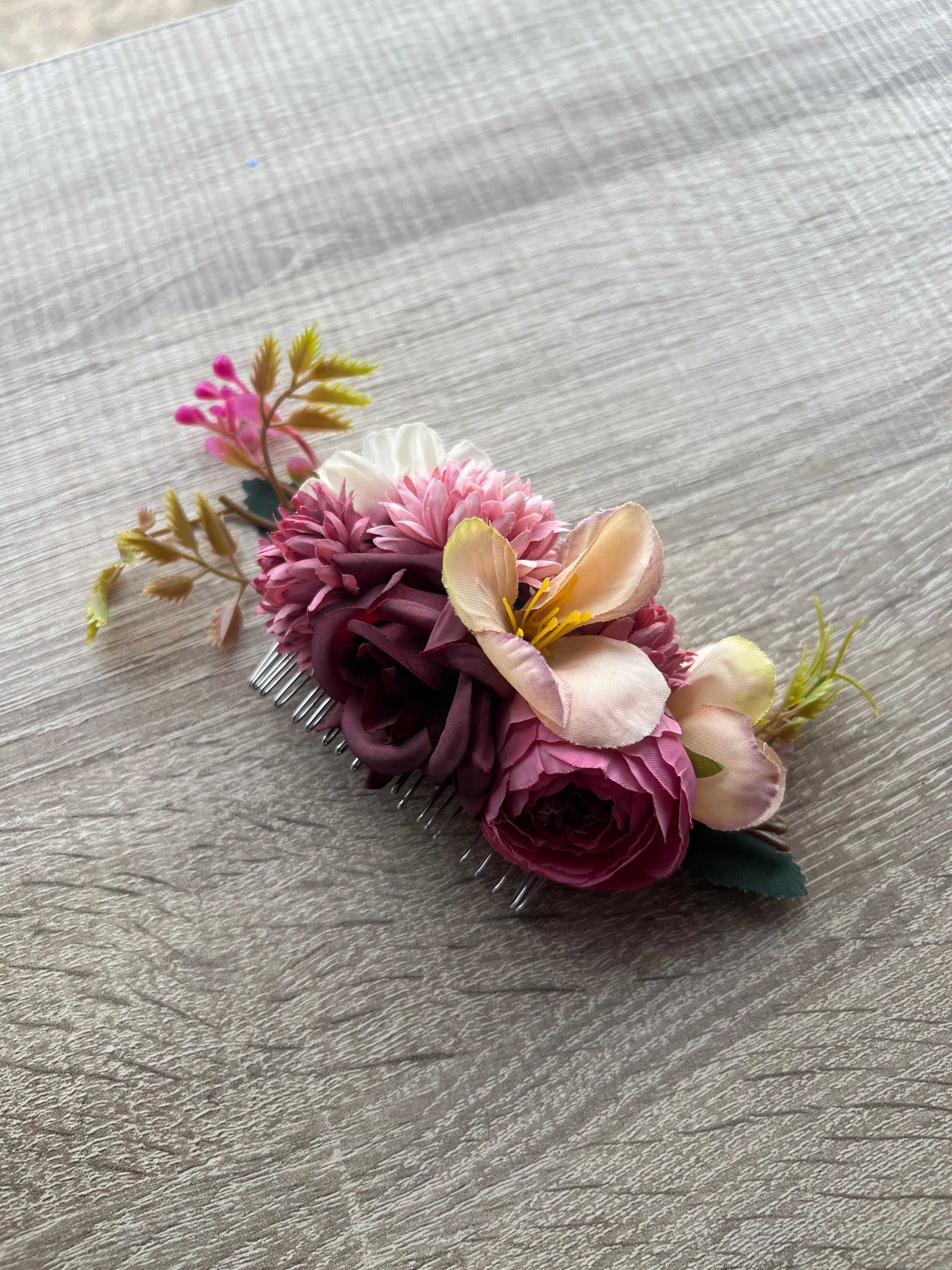 Pink Floral Hair Comb Fascinator-Fascinators Direct