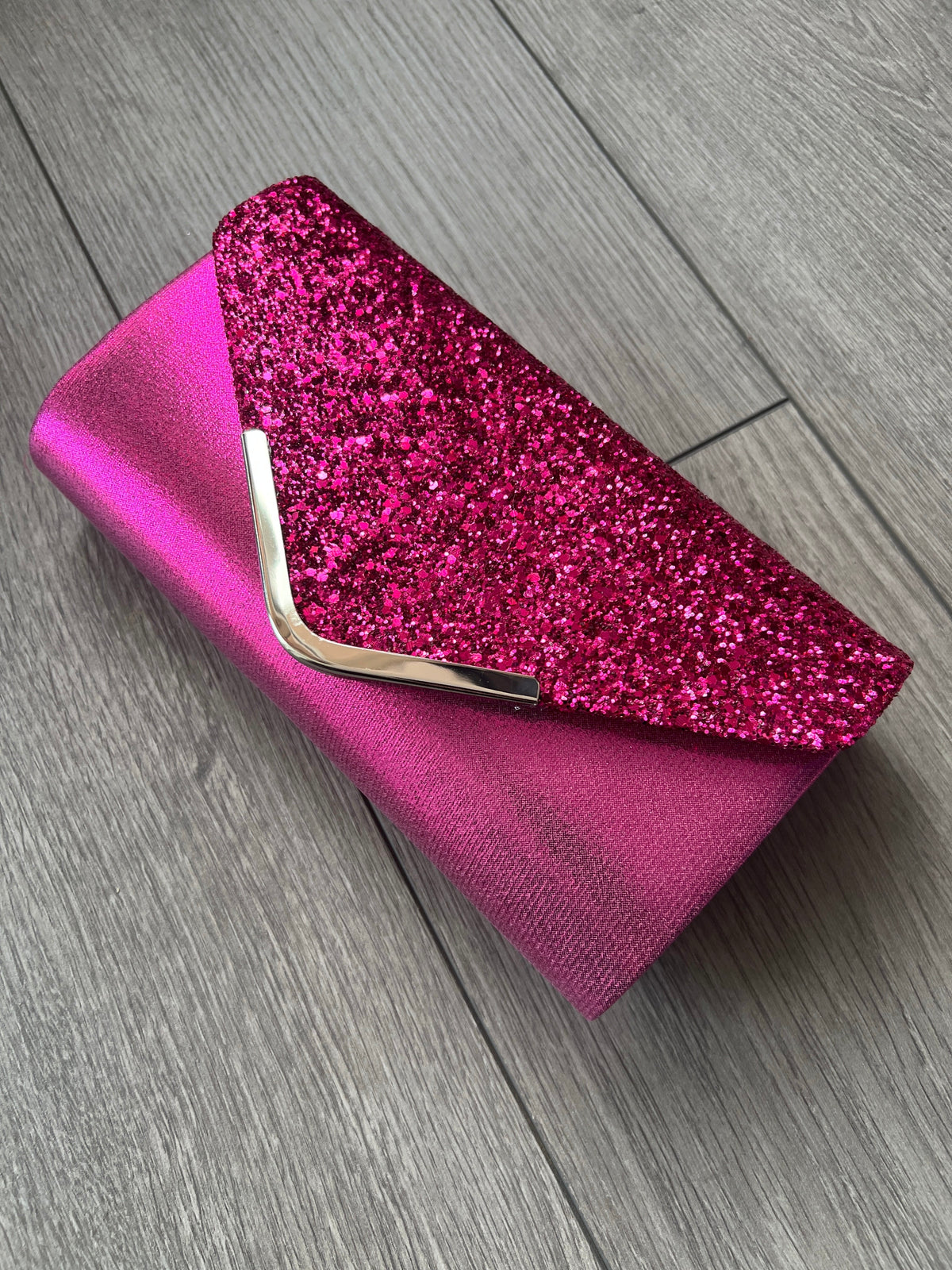 Pink Glitter Clutch Bag-Fascinators Direct