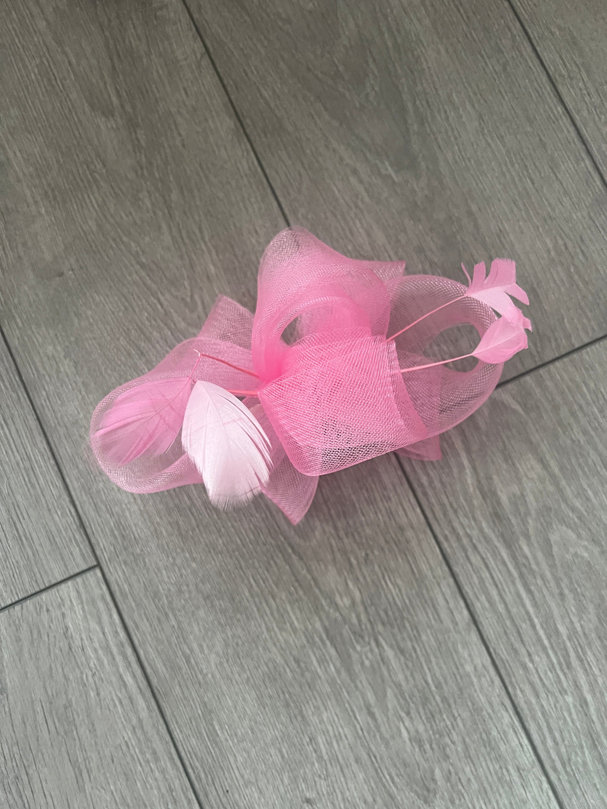 Pink Large Loop Fascinator With Feathers-Fascinators Direct