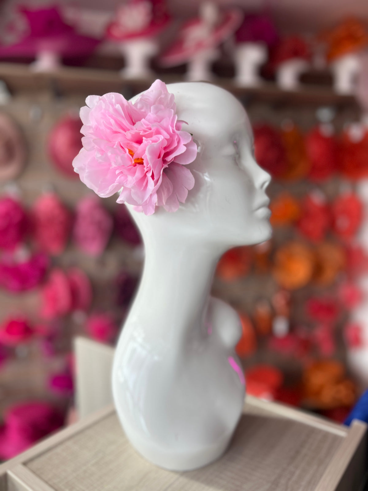 Pink Peony Hair flower-Fascinators Direct