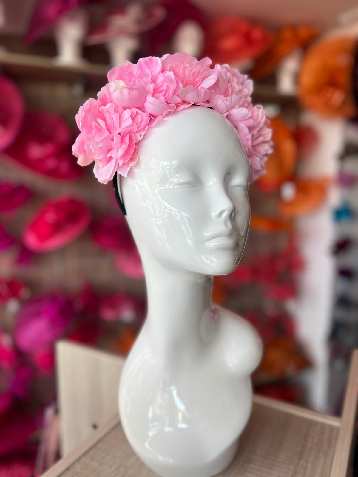 Pink Peony flower Crown Headband-Fascinators Direct
