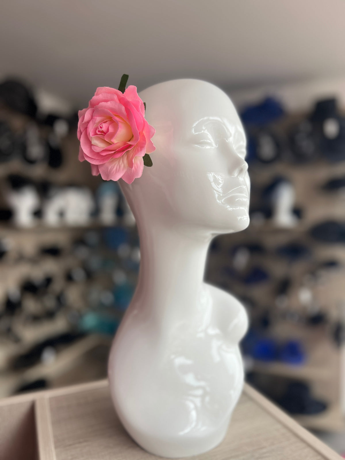 Pink Rose Hair Clip-Fascinators Direct