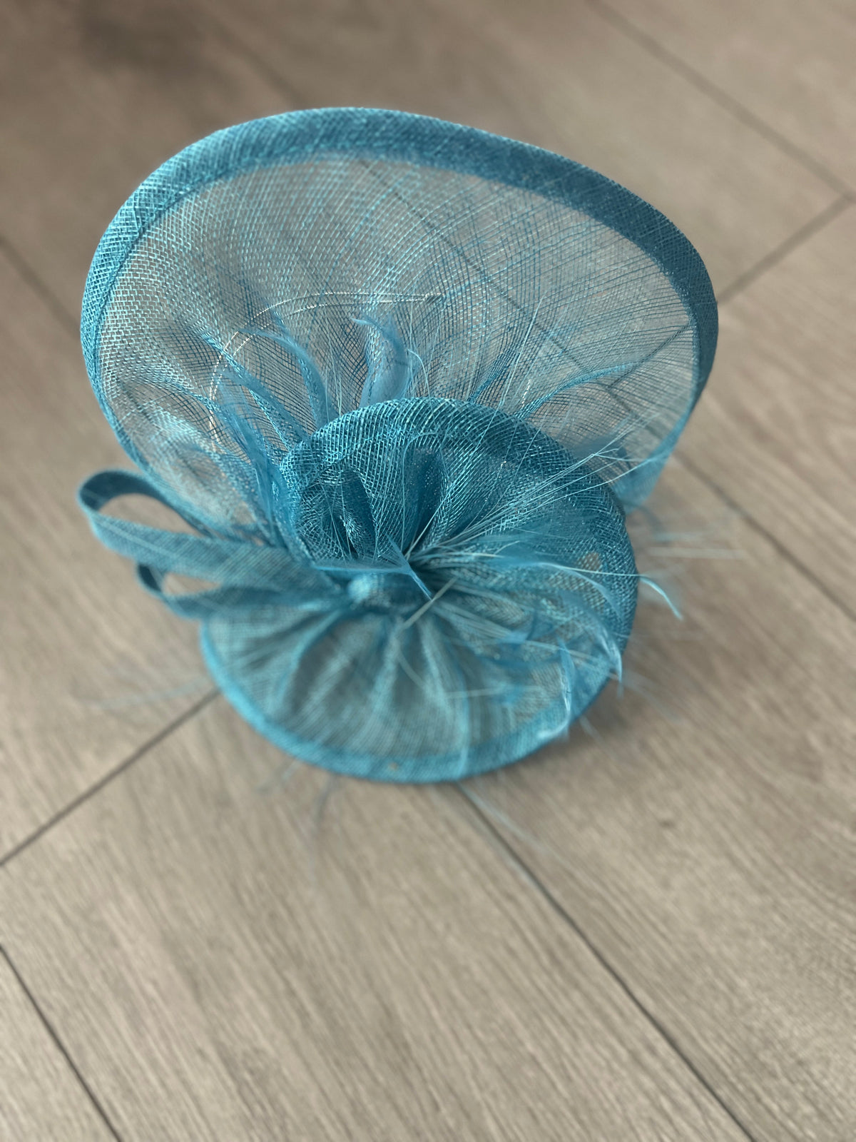Pleated Azure Headband Fascinator with Wispy Feathers-Fascinators Direct