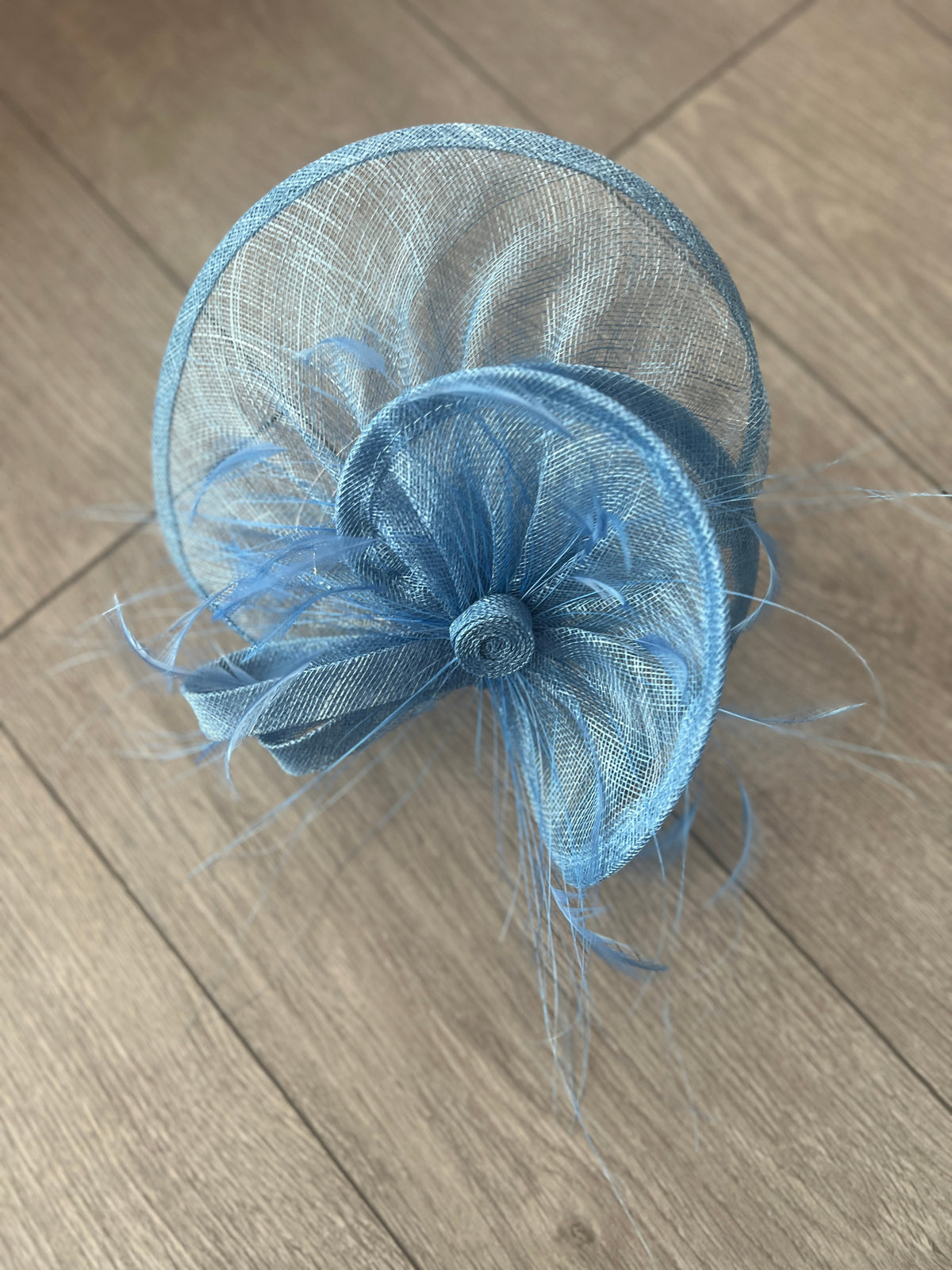 Pleated Bluebell Headband Fascinator with Wispy Feathers-Fascinators Direct