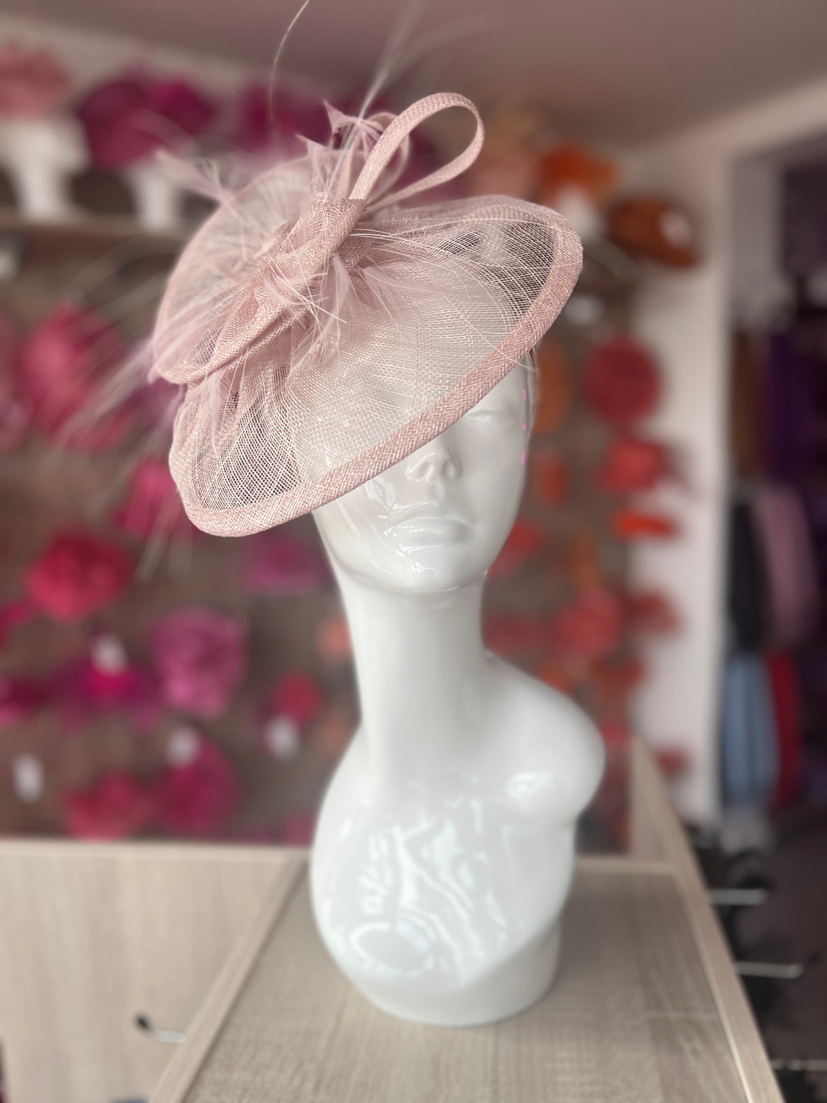 Pleated Cameo Headband Fascinator with Wispy Feathers-Fascinators Direct