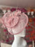 Pleated Dusky Pink Headband Fascinator with Wispy Feathers-Fascinators Direct