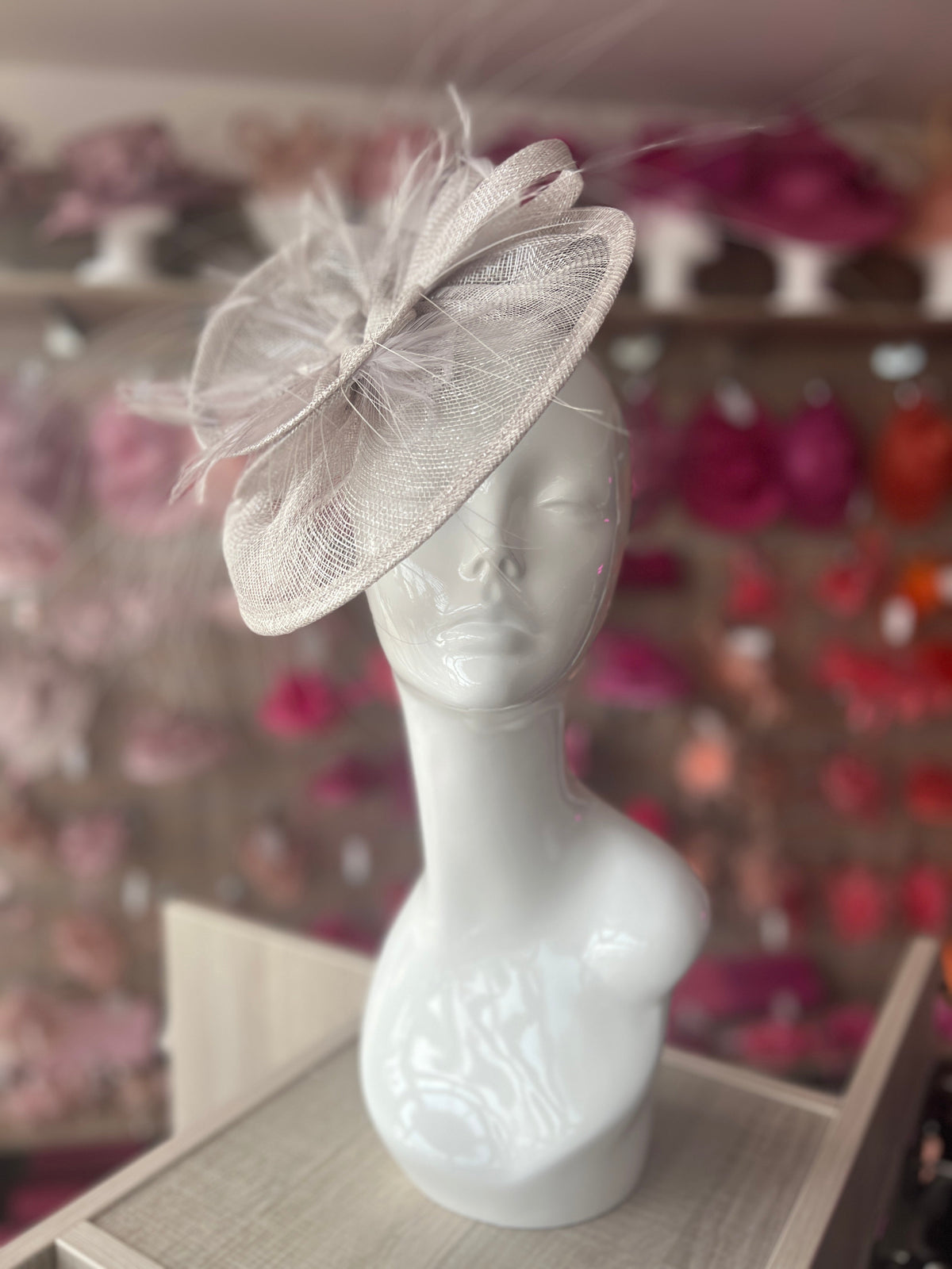 Pleated Metallic Quartz Headband Fascinator with Wispy Feathers-Fascinators Direct